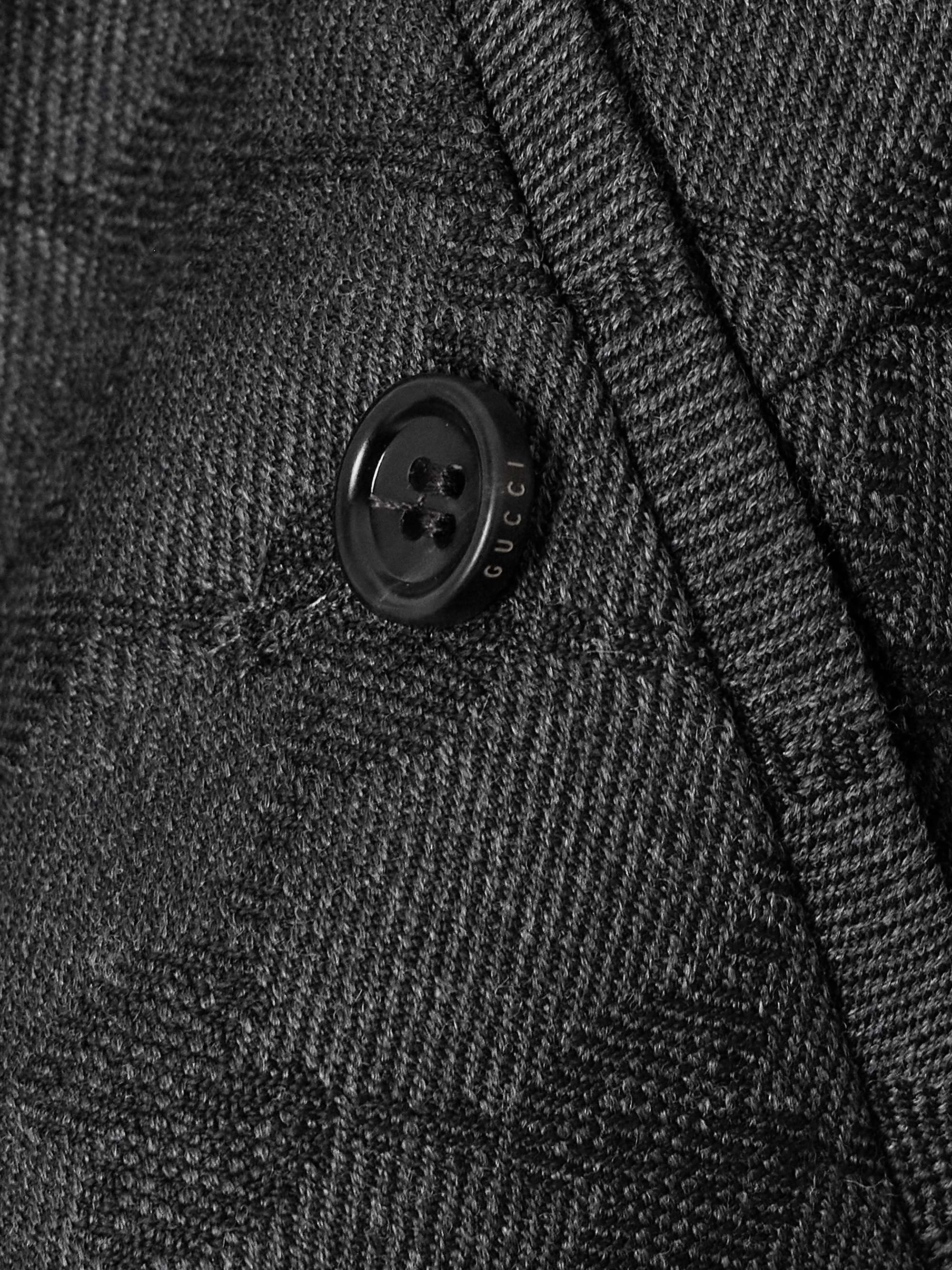 Pleated wool-jacquard wide-leg pants view