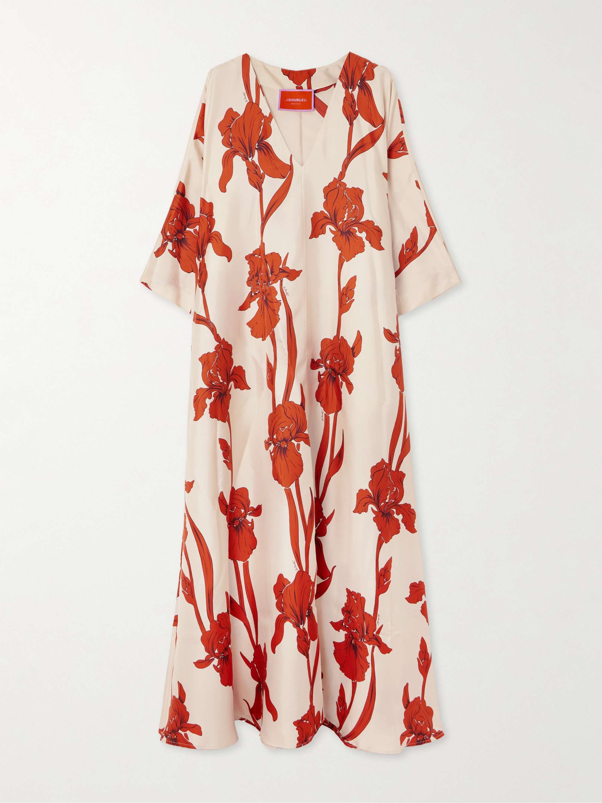 Muumuu floral-print silk-twill maxi dress view