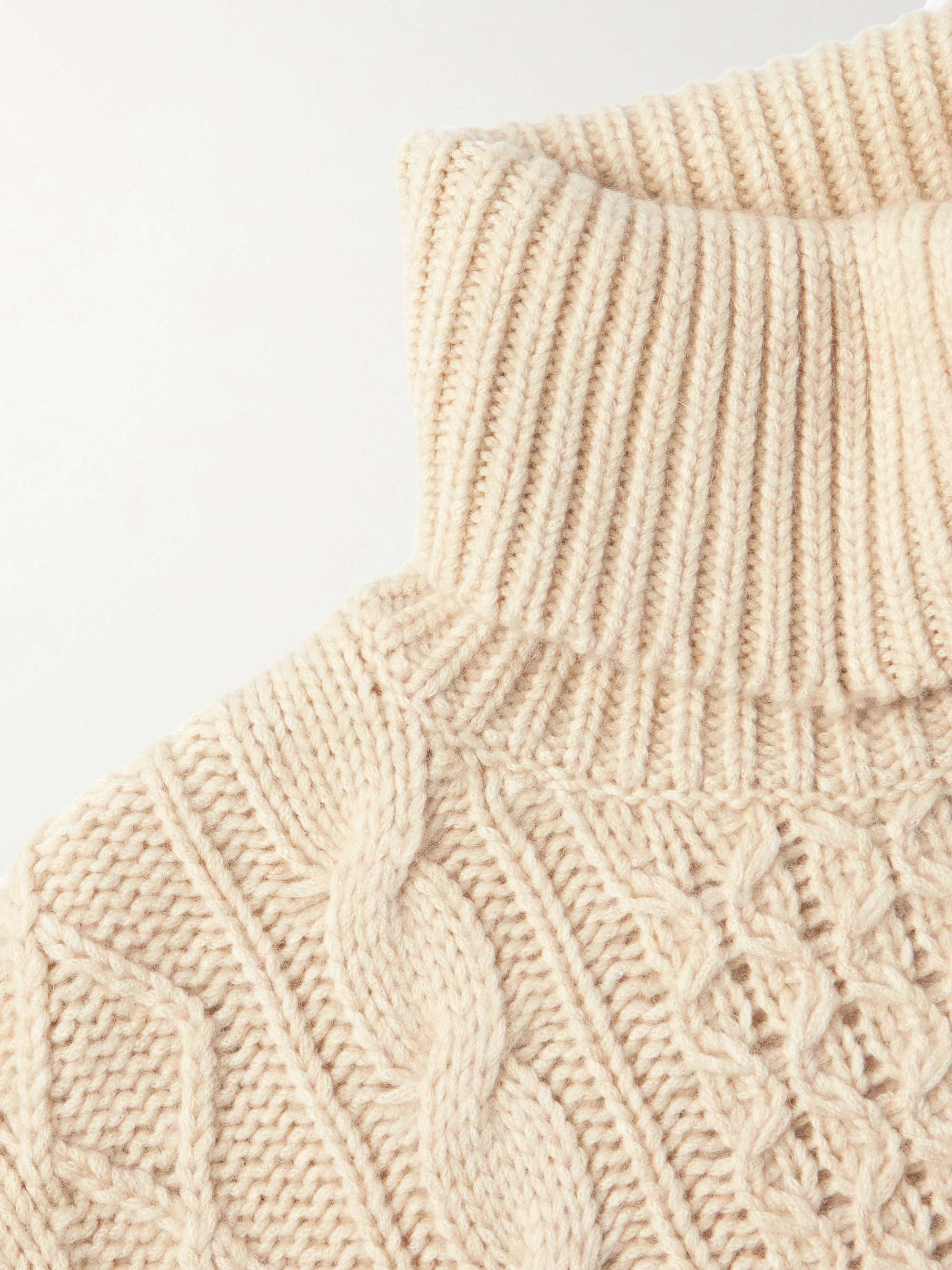 Cable-Knit Rollneck Sweater view
