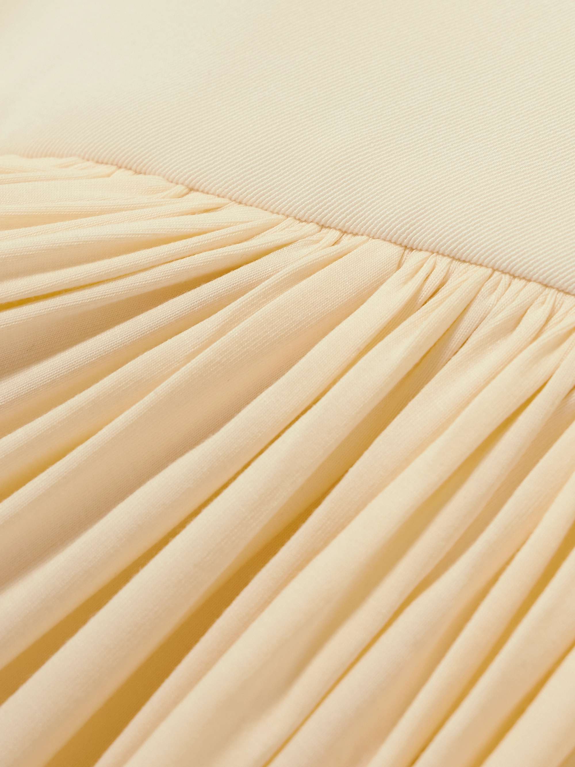 One-shoulder asymmetric draped jersey-trimmed stretch-bamboo maxi dress view