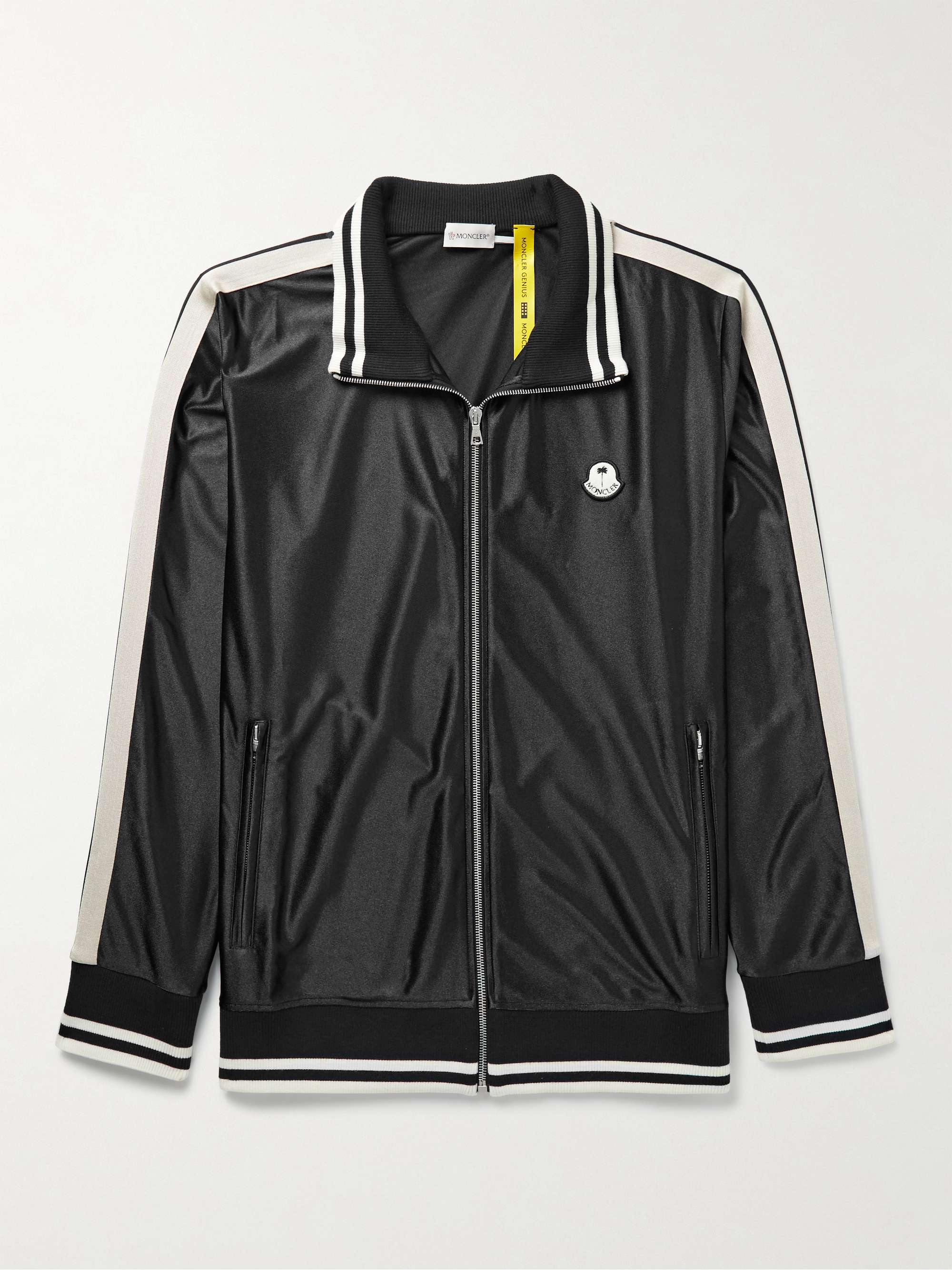 + 8 Palm Angels Logo-Appliquéd Striped Satin-Jersey Track Jacket view