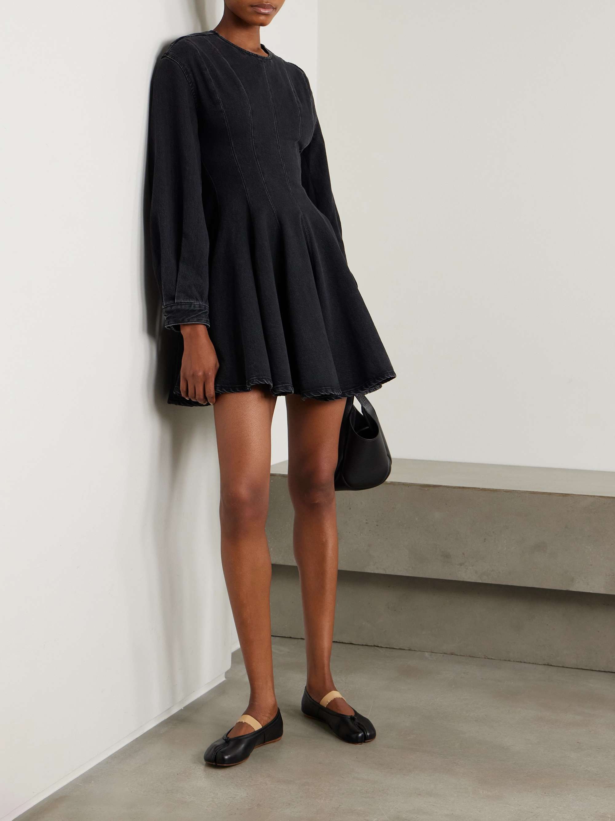 Delilah paneled denim mini dress view