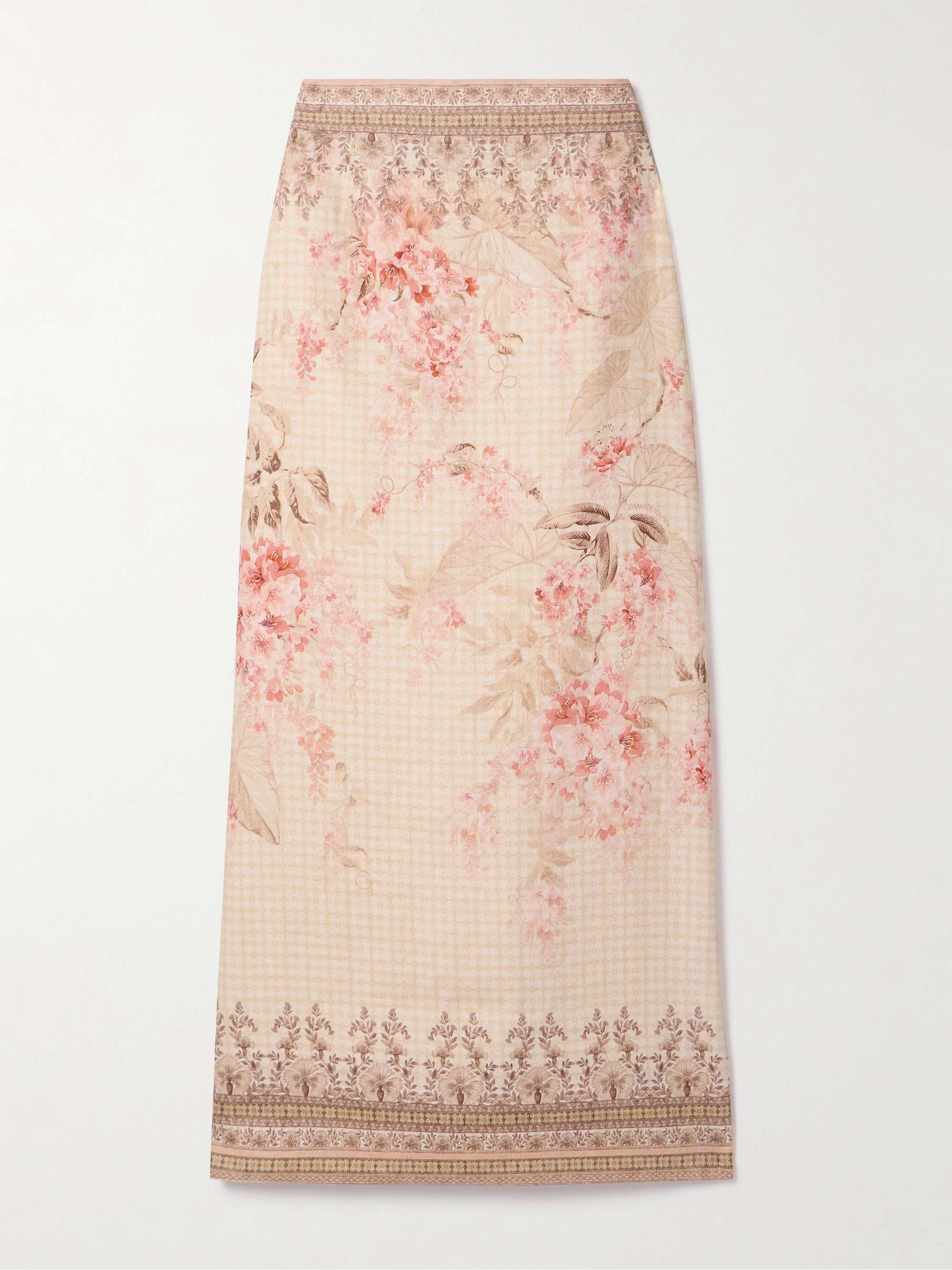 Illuminate printed linen maxi skirt view
