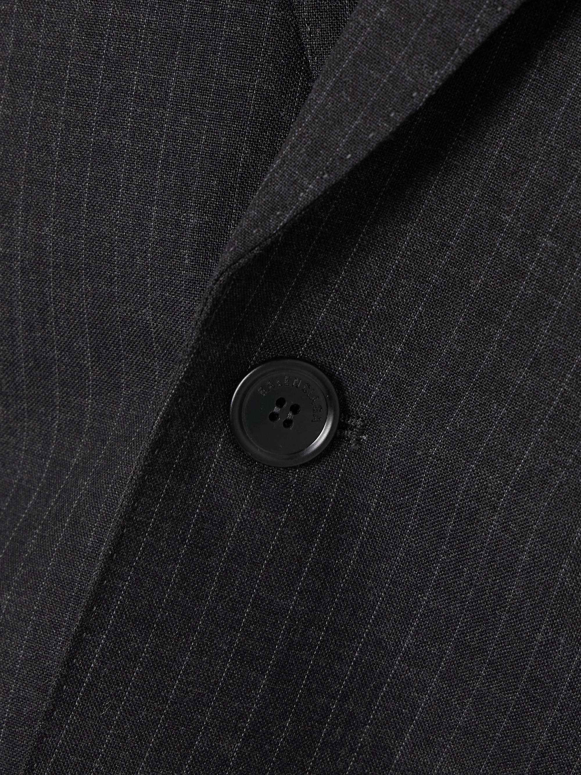 Oversized pinstriped wool blazer view