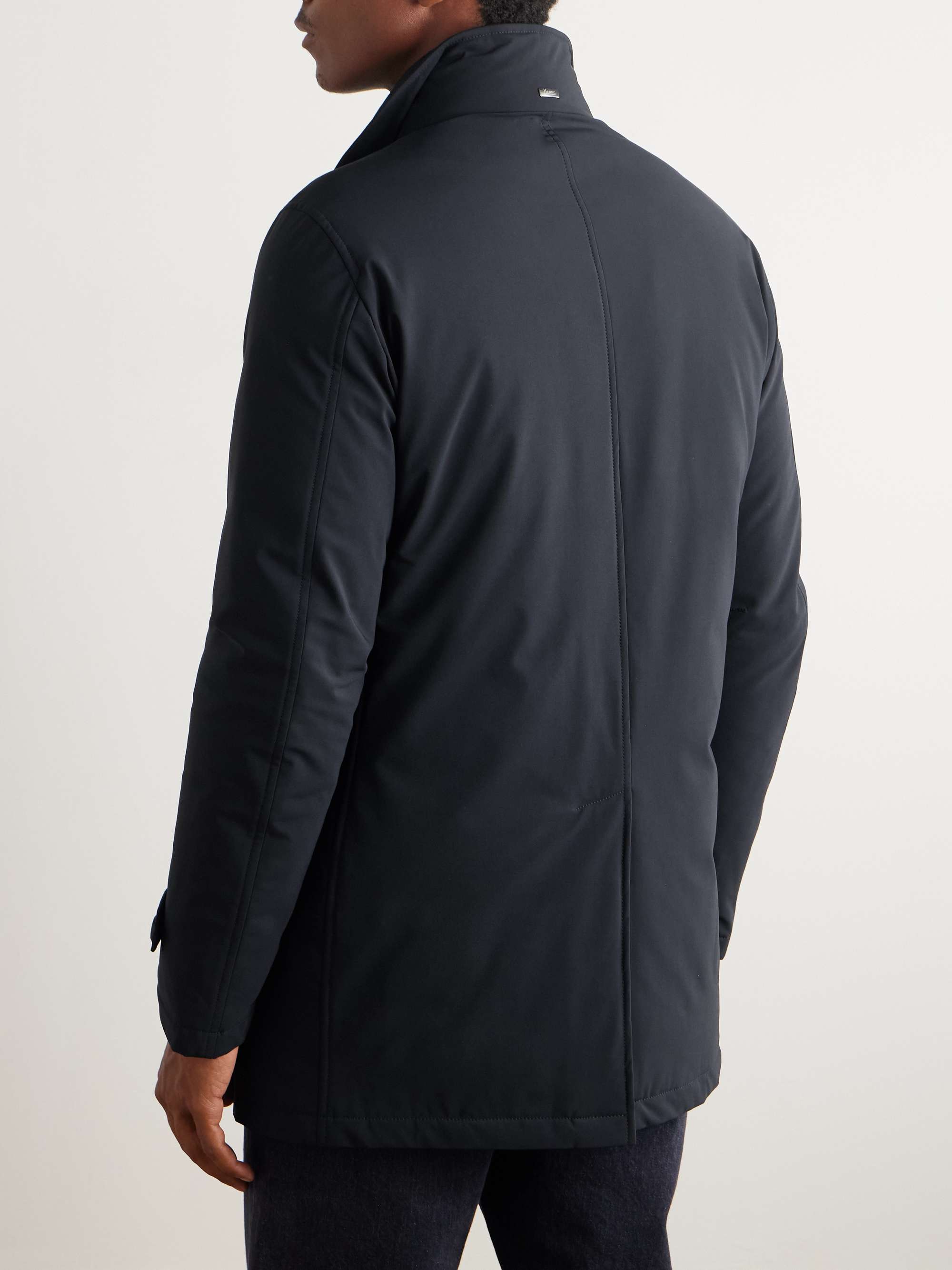 Double-Breasted Padded Stretch-Shell Down Peacoat view