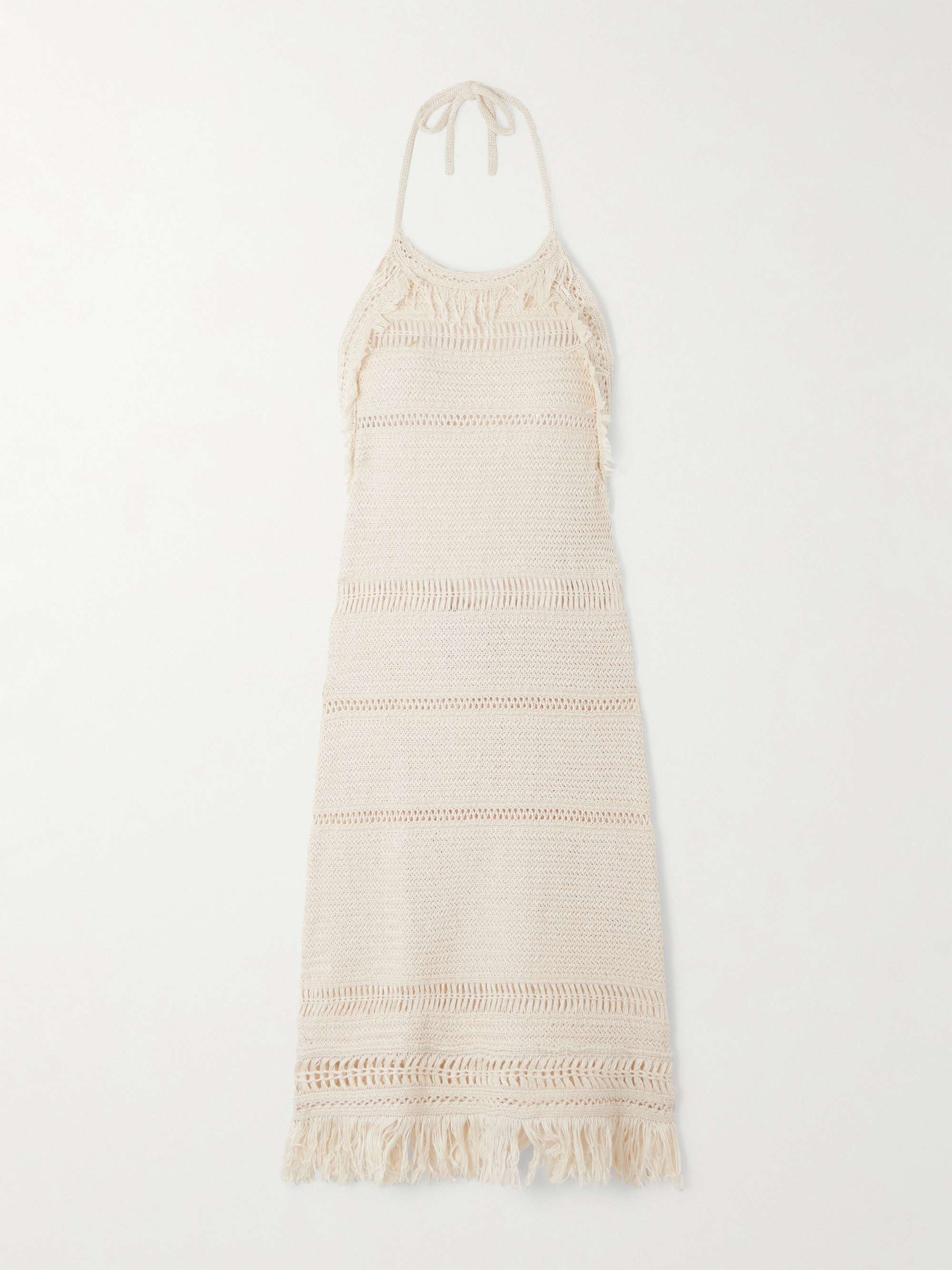 Aralia fringed cotton-macramé mini dress view