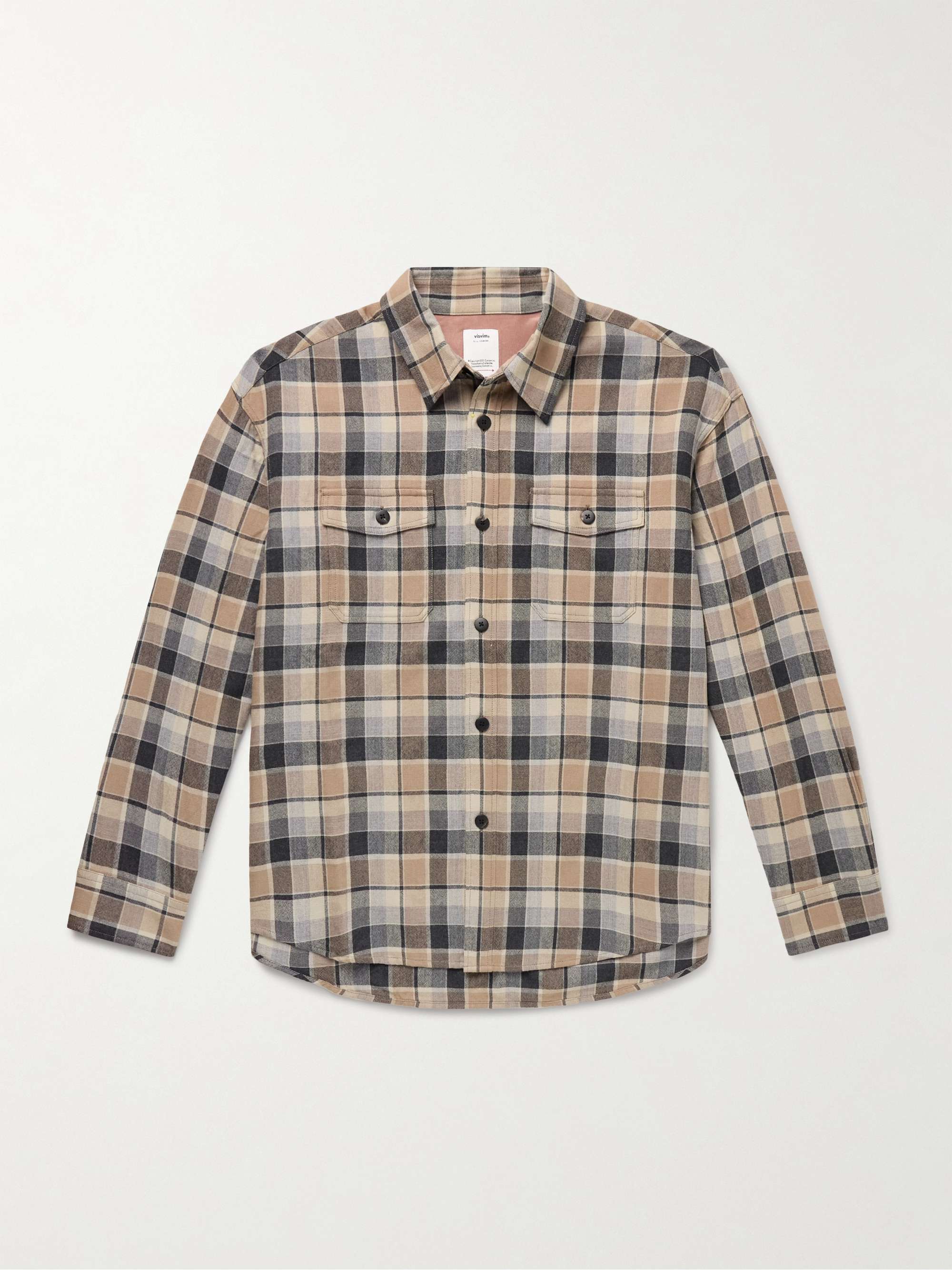 Checked Wool and Linen-Blend Shirt view