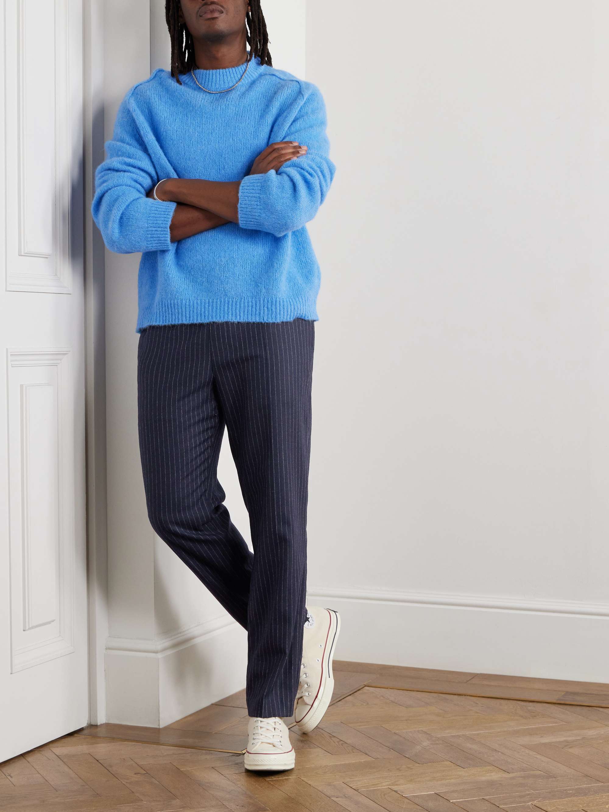 Pieter Straight-Leg Pinstriped Wool-Blend Trousers view