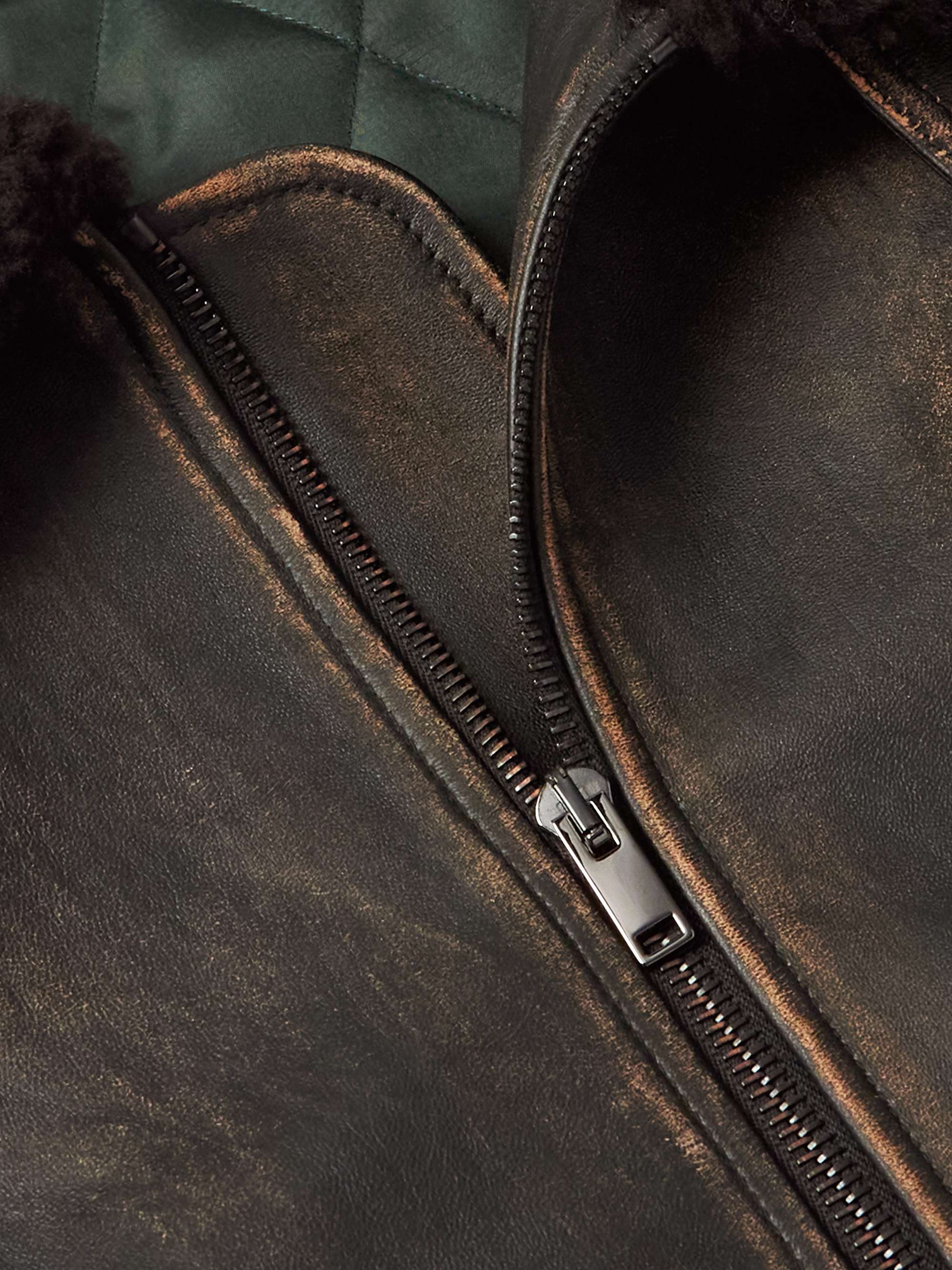 Herzog Shearling-Trimmed Leather Jacket view