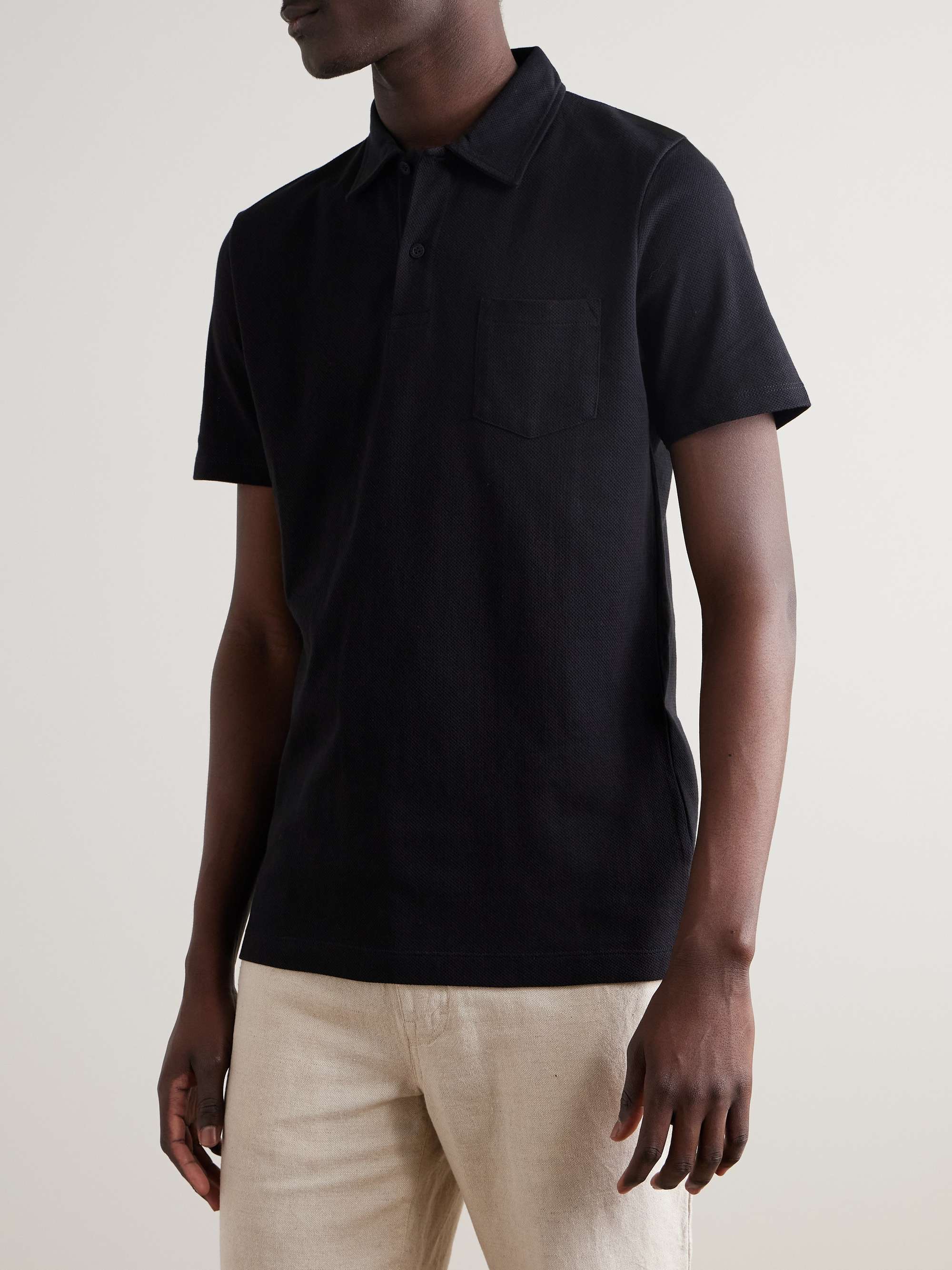 Riviera Slim-Fit Cotton-Mesh Polo Shirt view