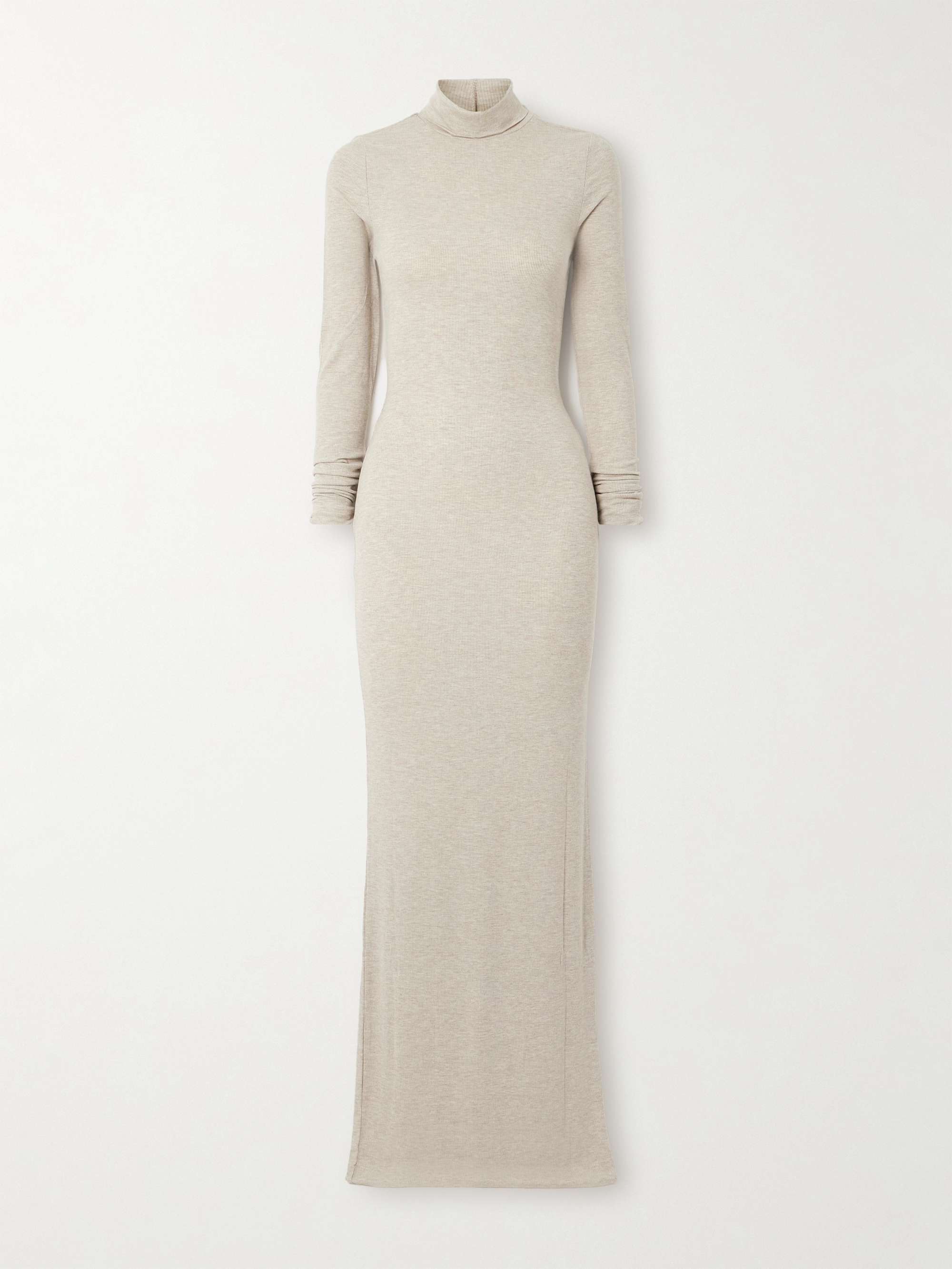 Ribbed stretch-jersey turtleneck maxi dress view