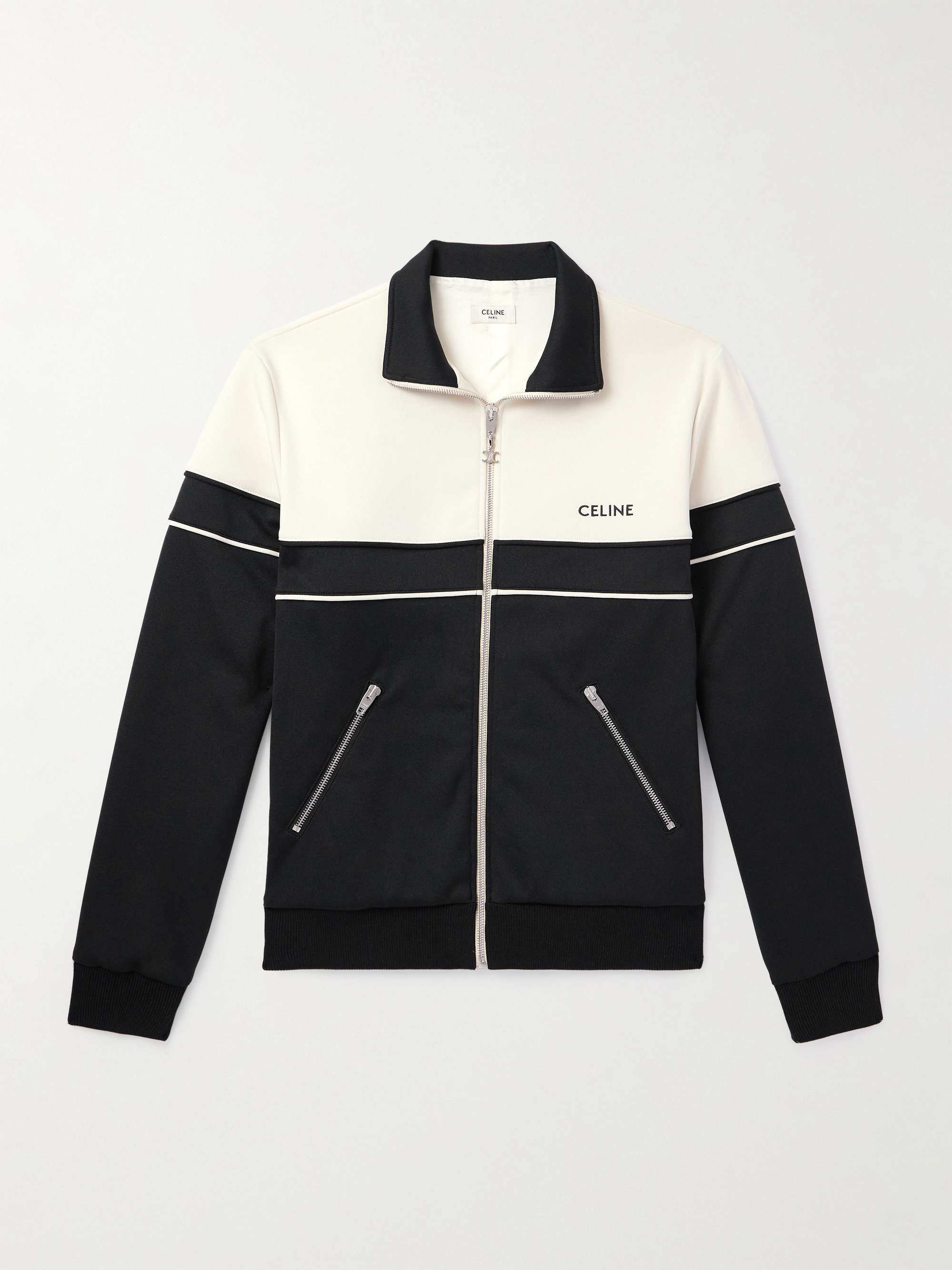 Logo-Embroidered Colour-Block Jersey Track Jacket view