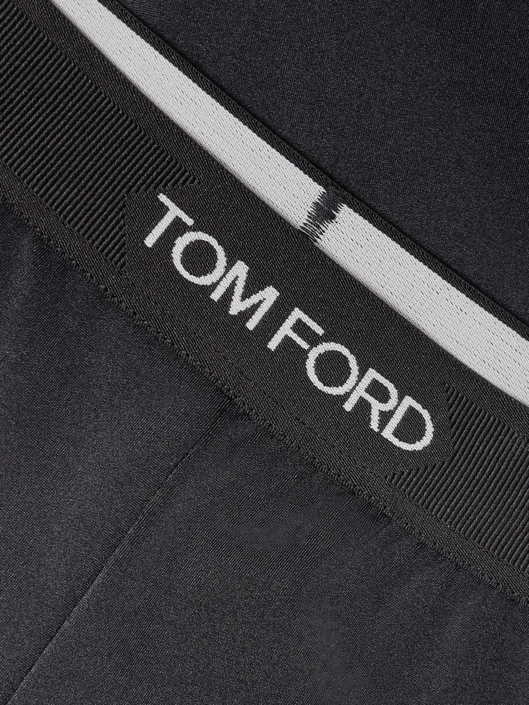 Jacquard-trimmed stretch-jersey leggings view