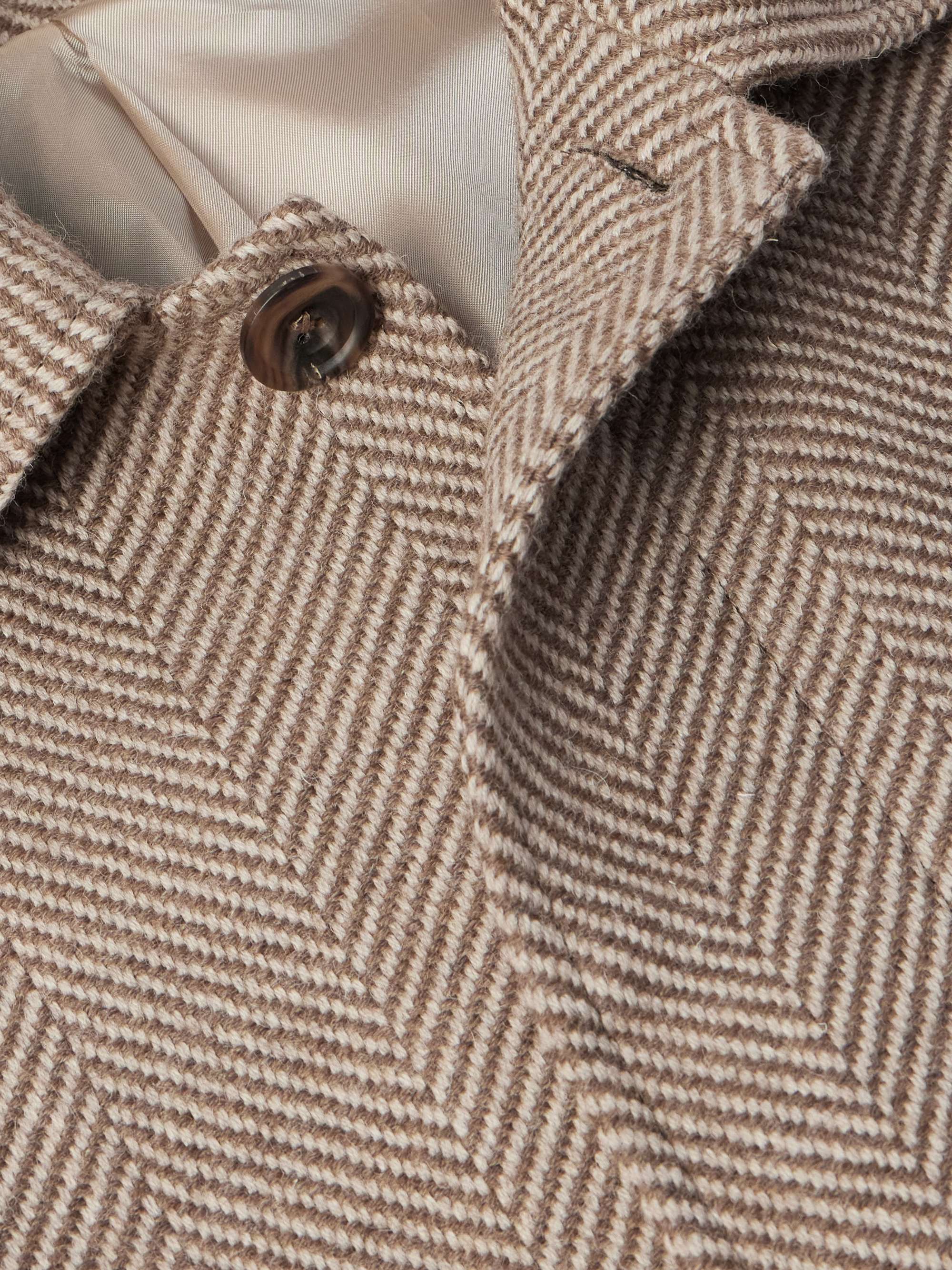 Belted Herringbone Virgin Wool Coat view
