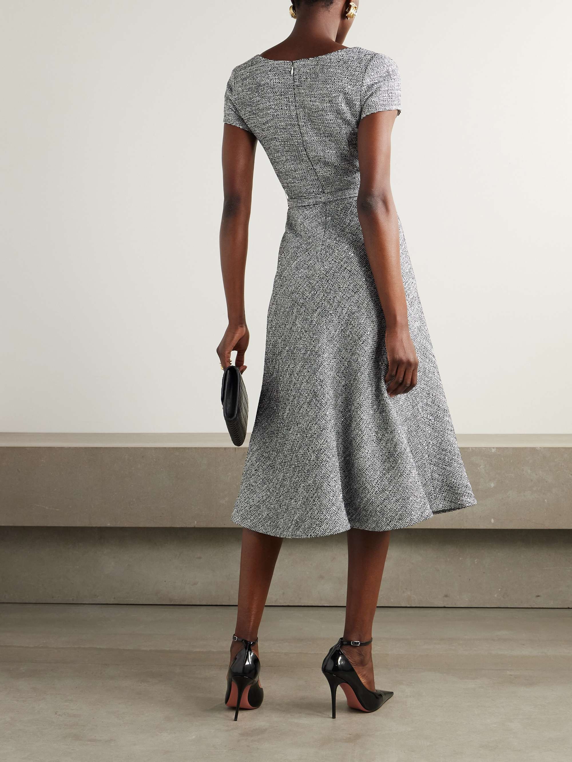 Sequin-embellished tweed midi dress view