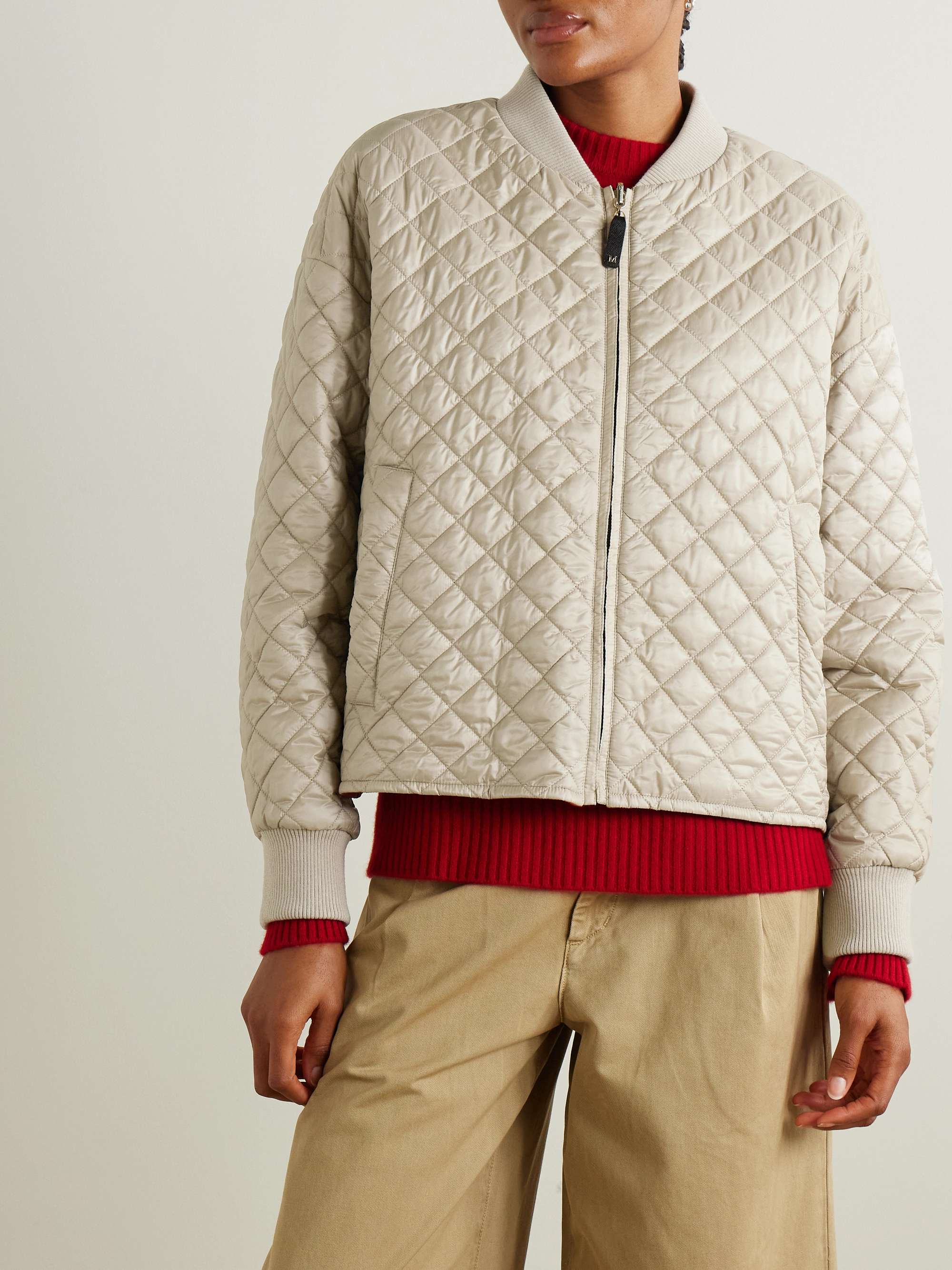 Licia quilted shell bomber jacket view