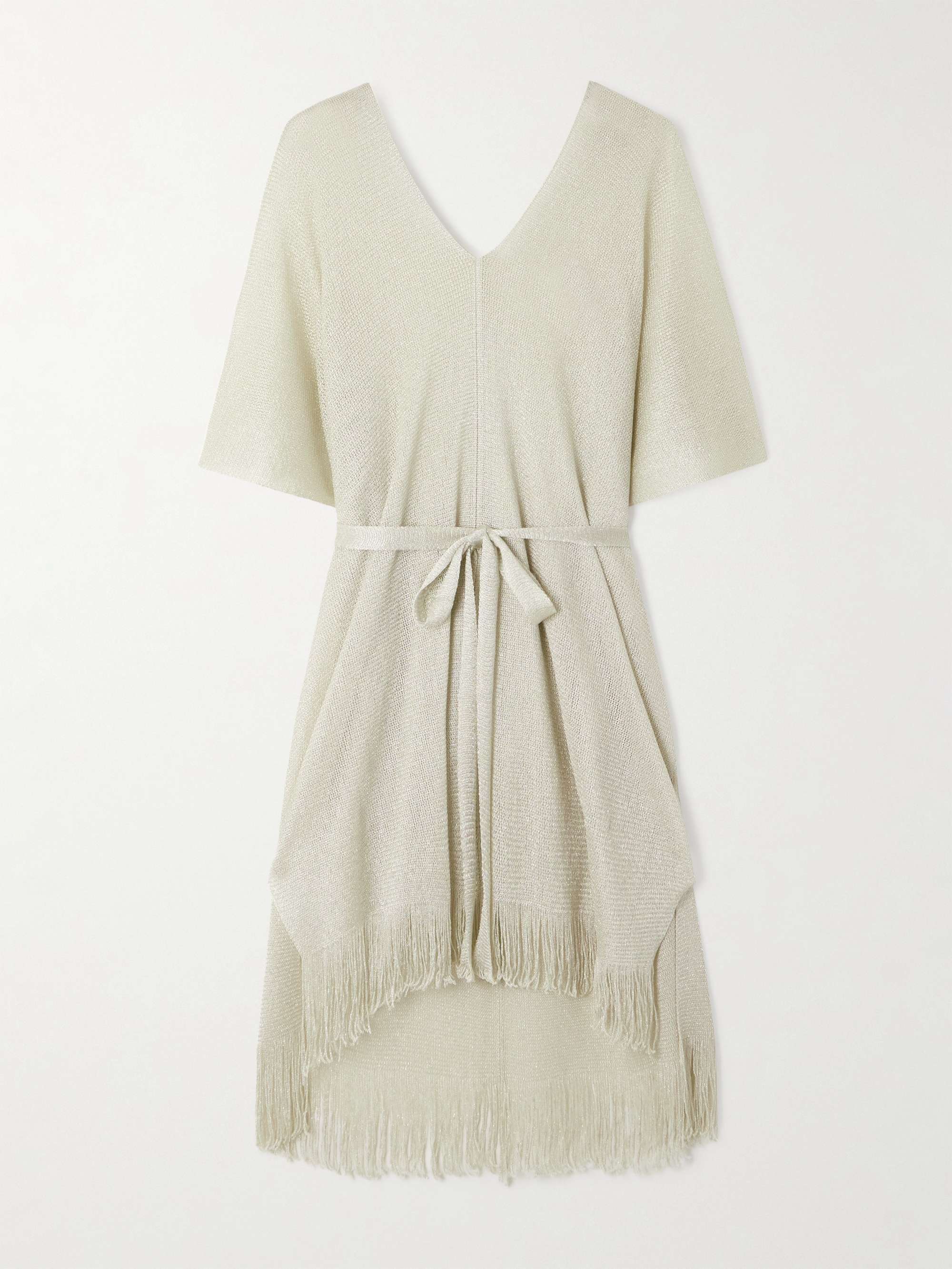 Donnola metallic open-knit kaftan view