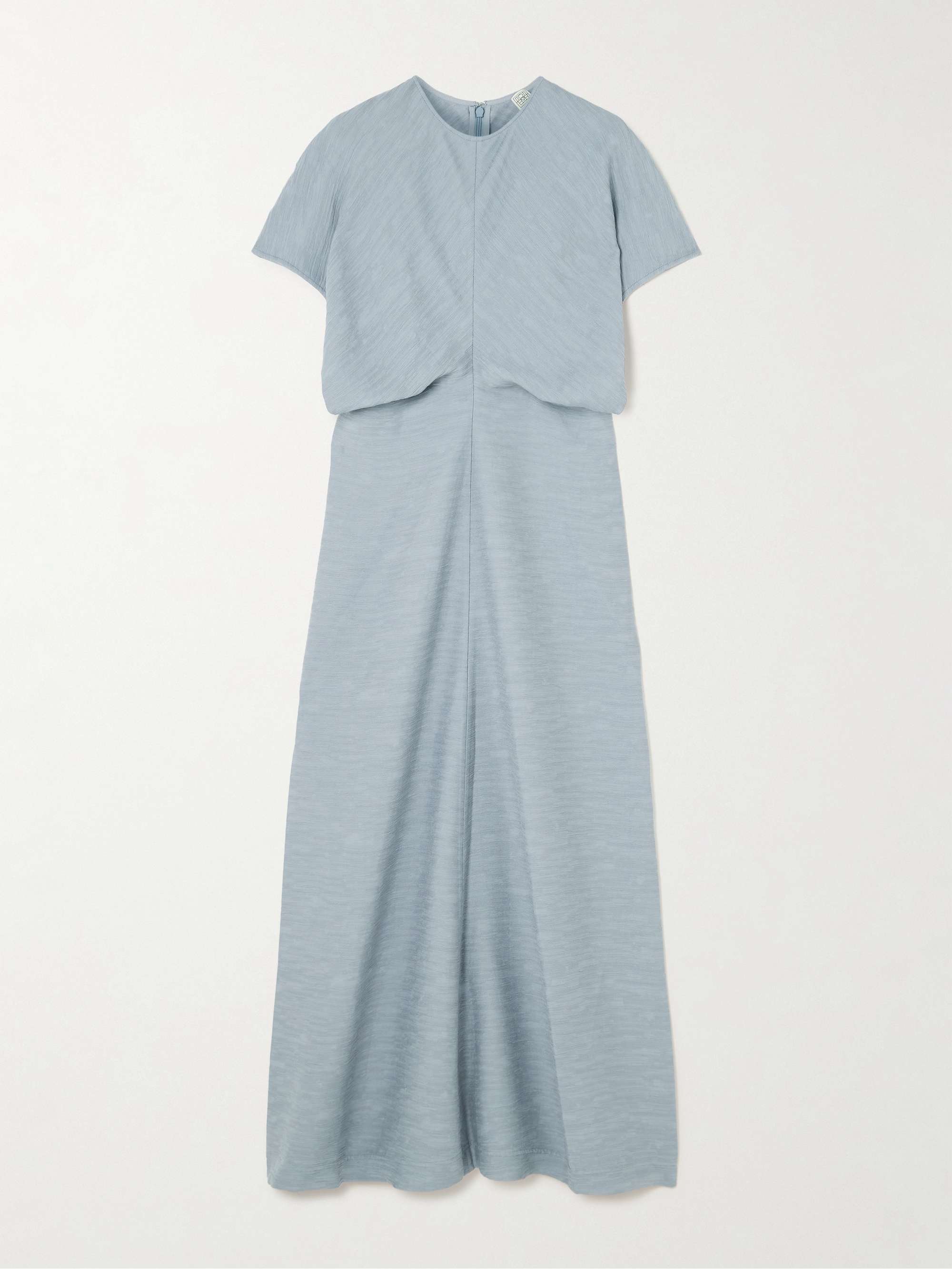 Gathered woven maxi dress view