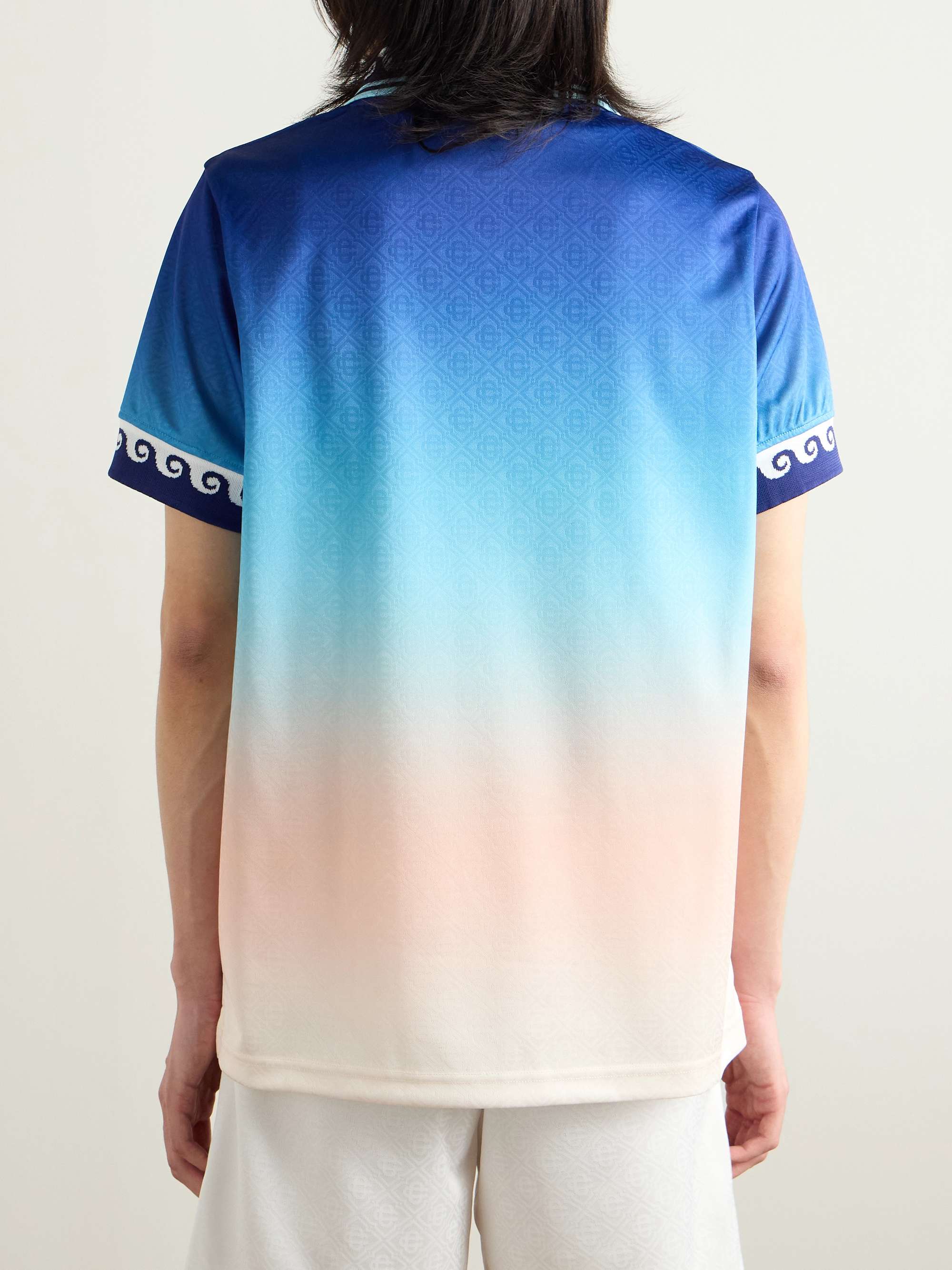Appliquéd Logo-Print Jacquard Polo Shirt view