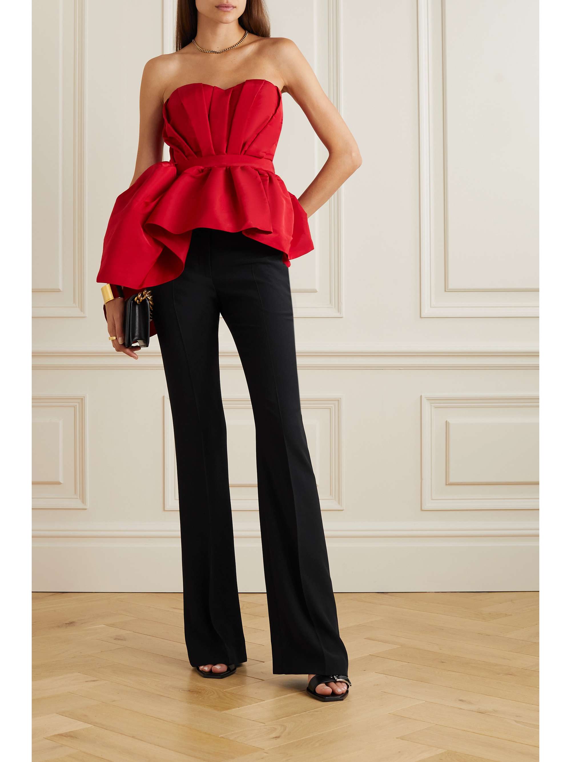 Crepe bootcut pants view