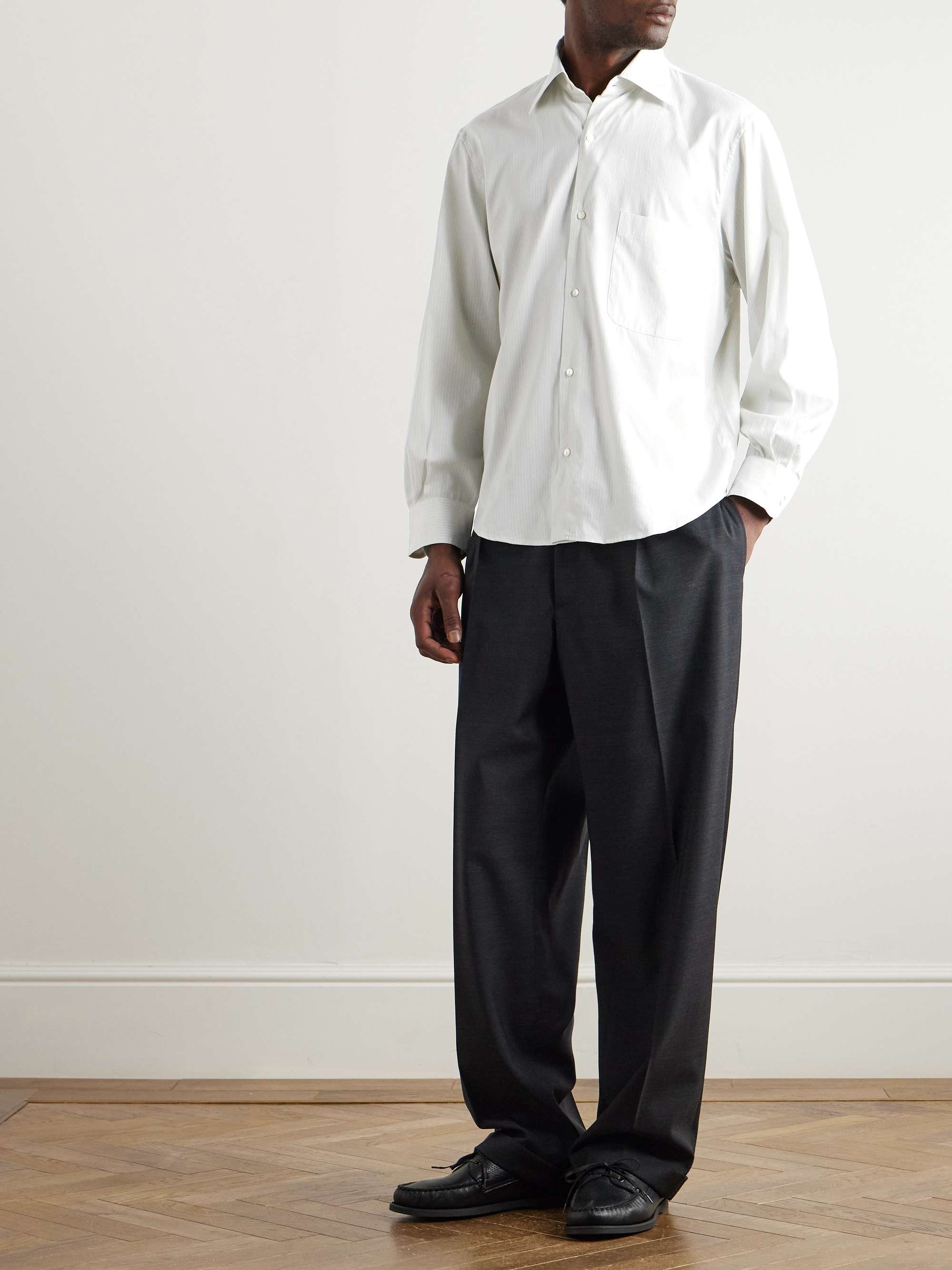 Striped Cotton-Twill Shirt view