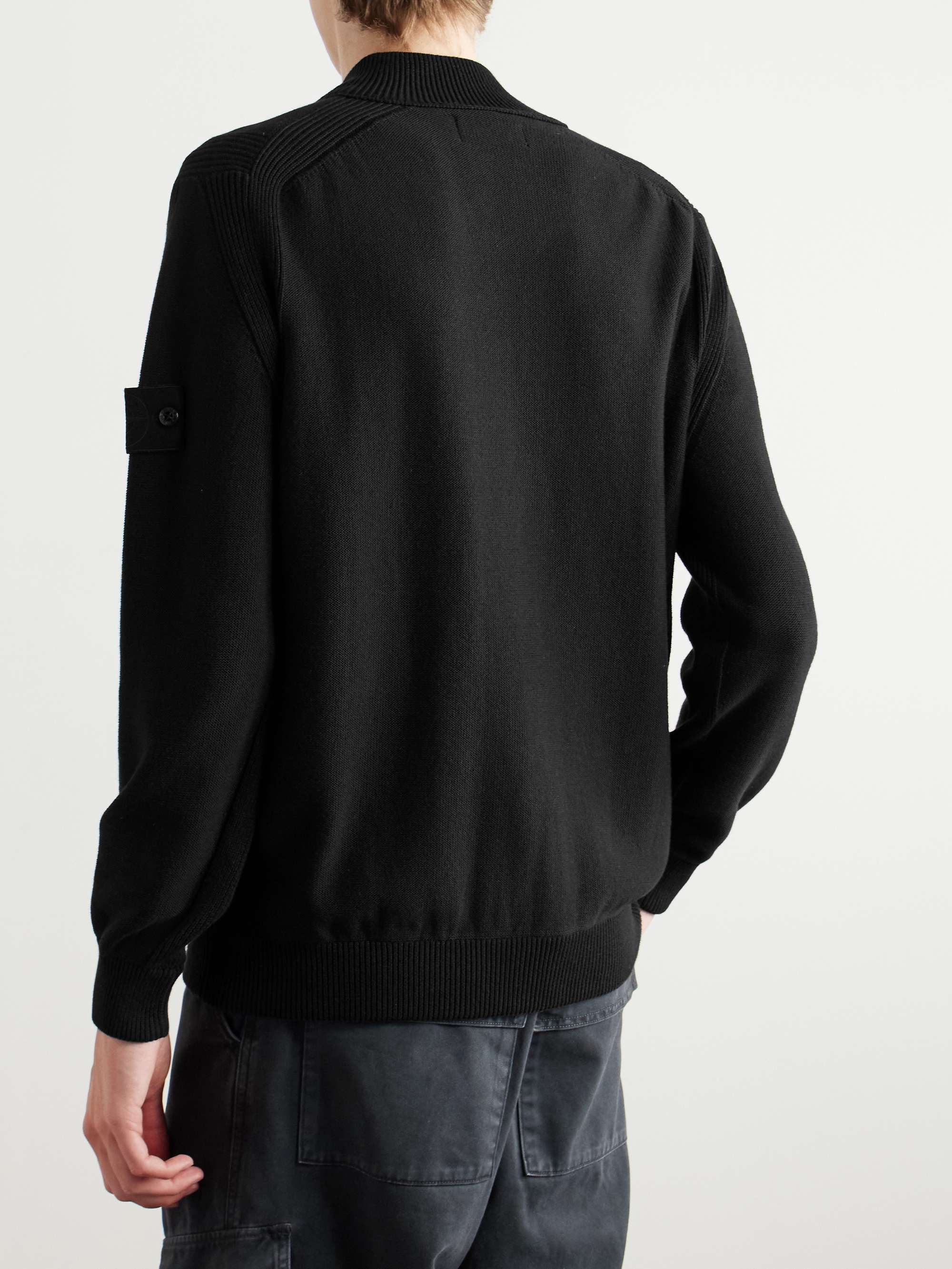 Ghost Logo-Appliquéd Cotton and Cashmere-Blend Zip-Up Cardigan view