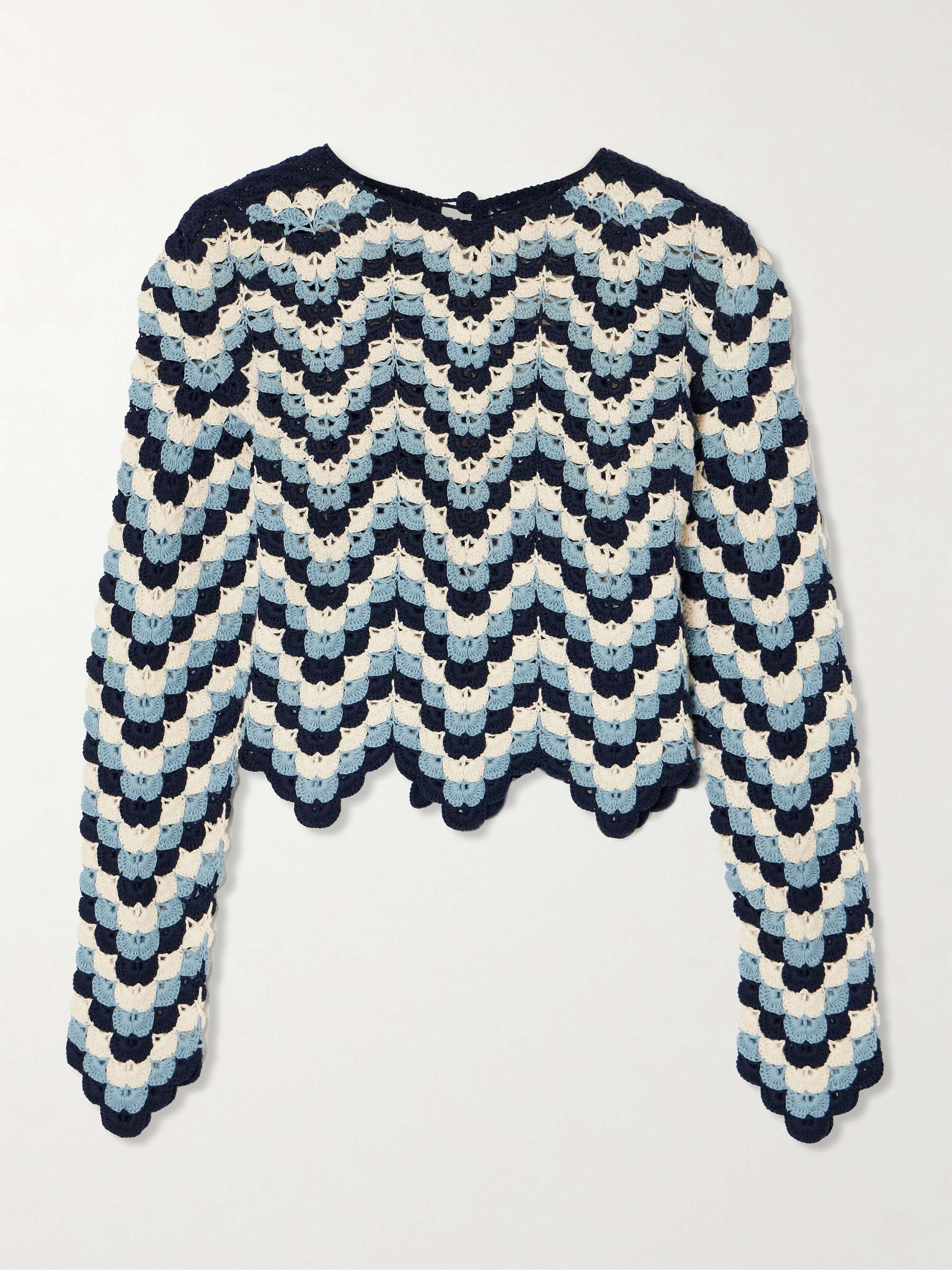 Safi cropped crocheted cotton top view