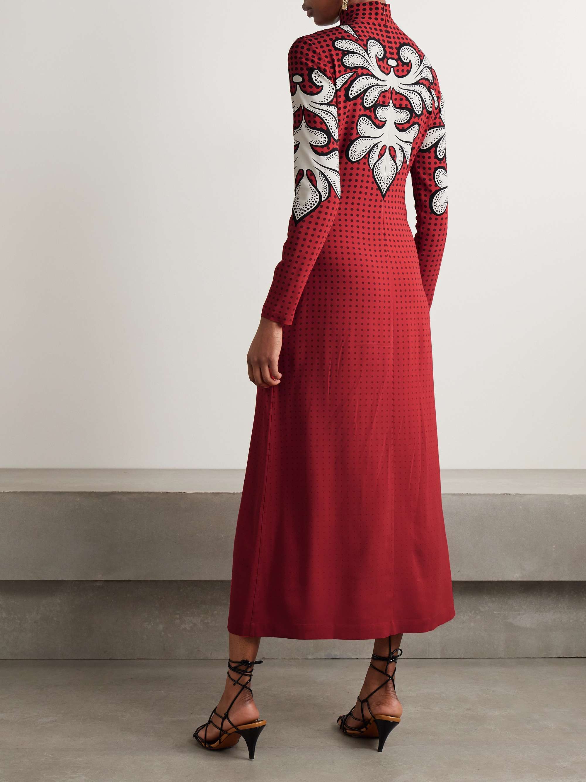 Icon Halle printed crepe turtleneck midi dress view
