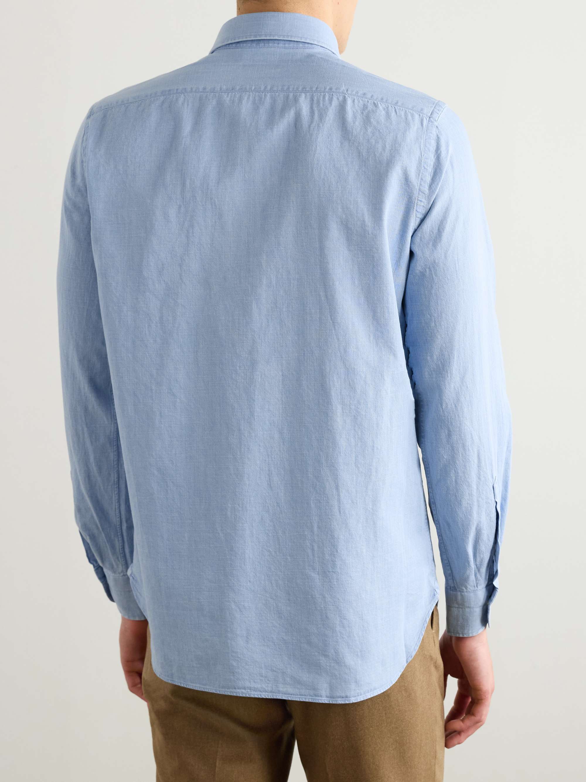 Cutaway-Collar Cotton-Chambray Shirt view