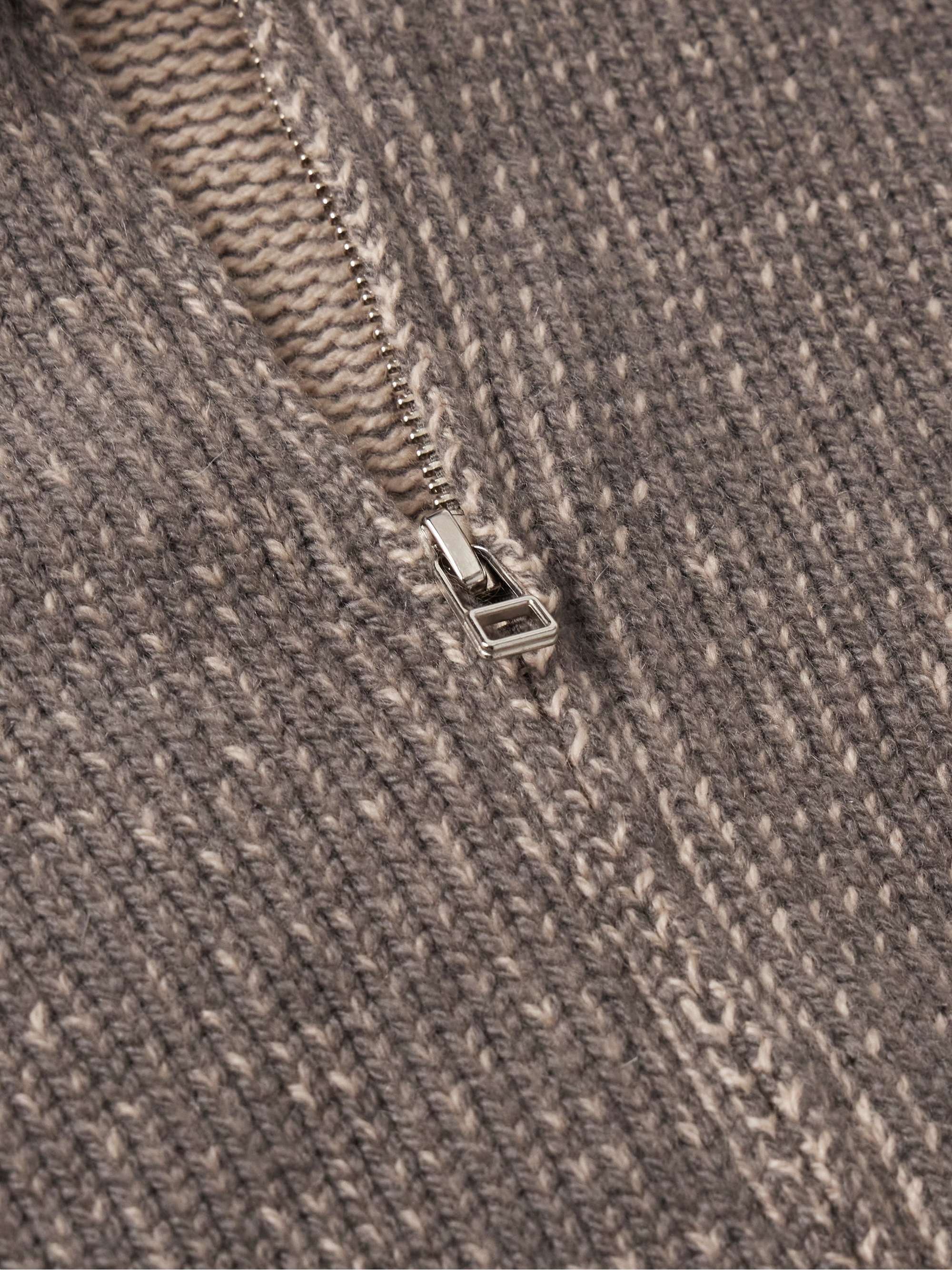 Ribbed Cashmere Zip-Up Hoodie view