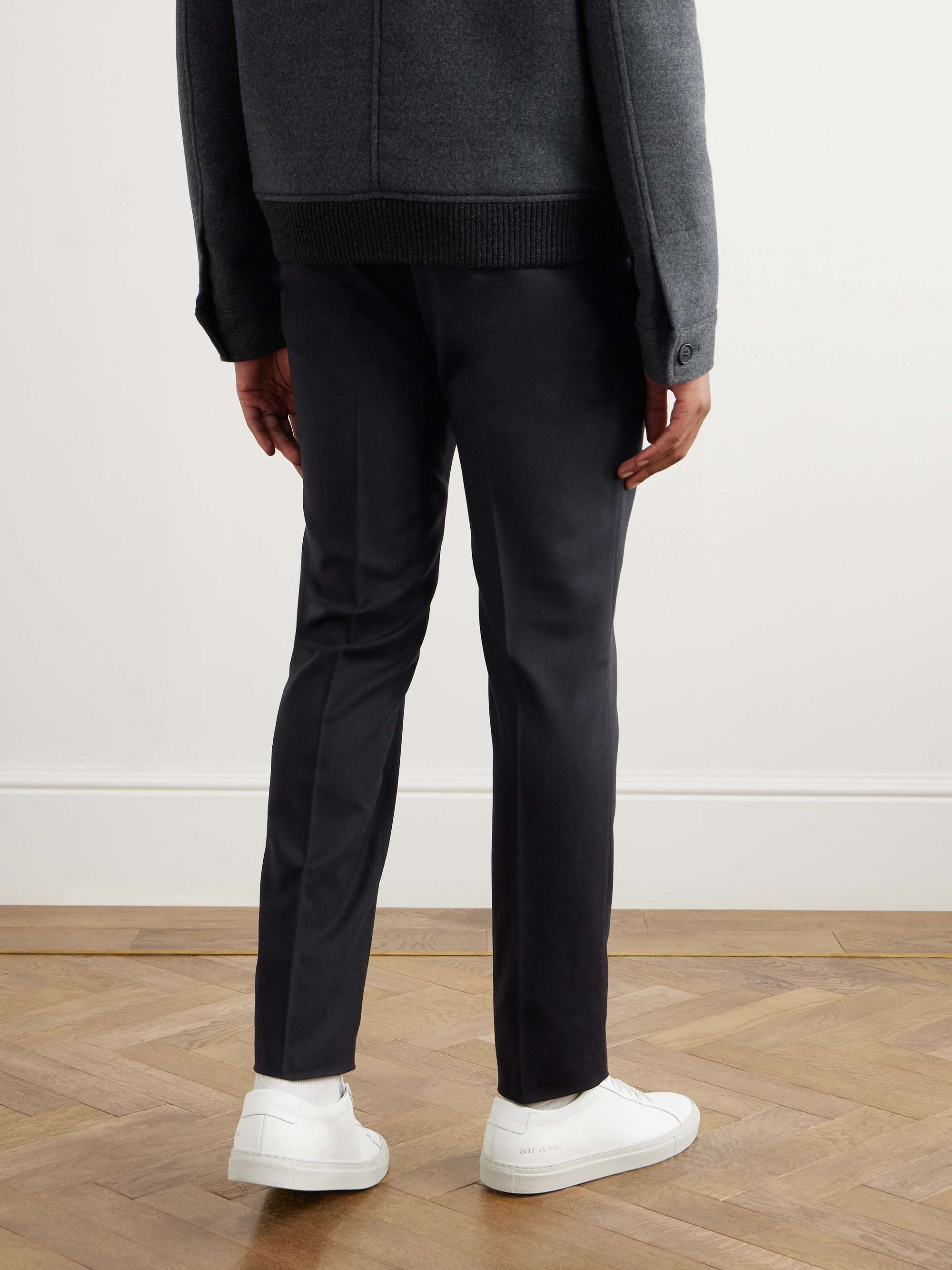 Venezia 1951 Slim-Fit Wool-Blend Tekno Flannel Trousers view