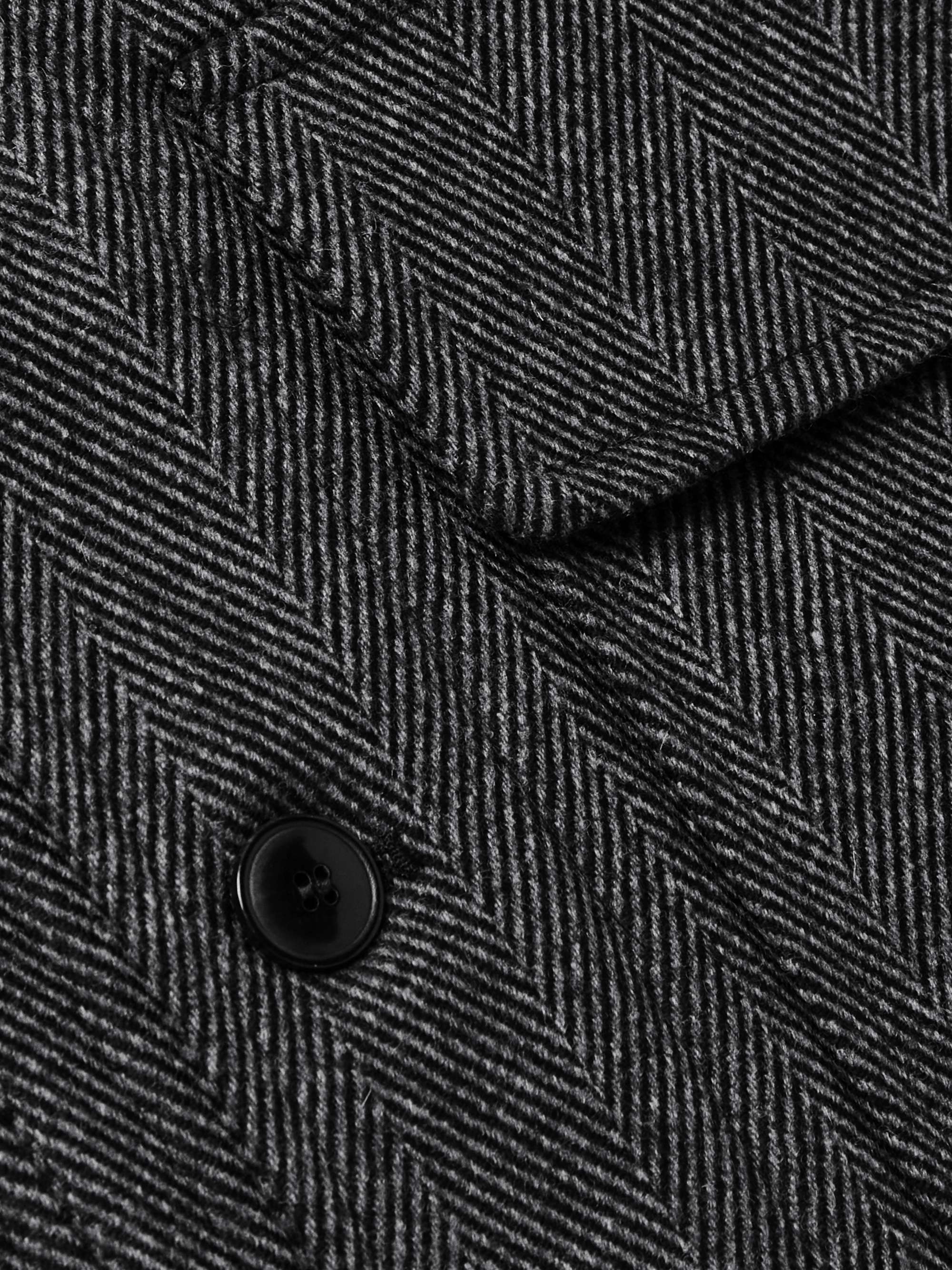 Traveler Herringbone Wool and Cashmere-Blend Shirt Jacket view