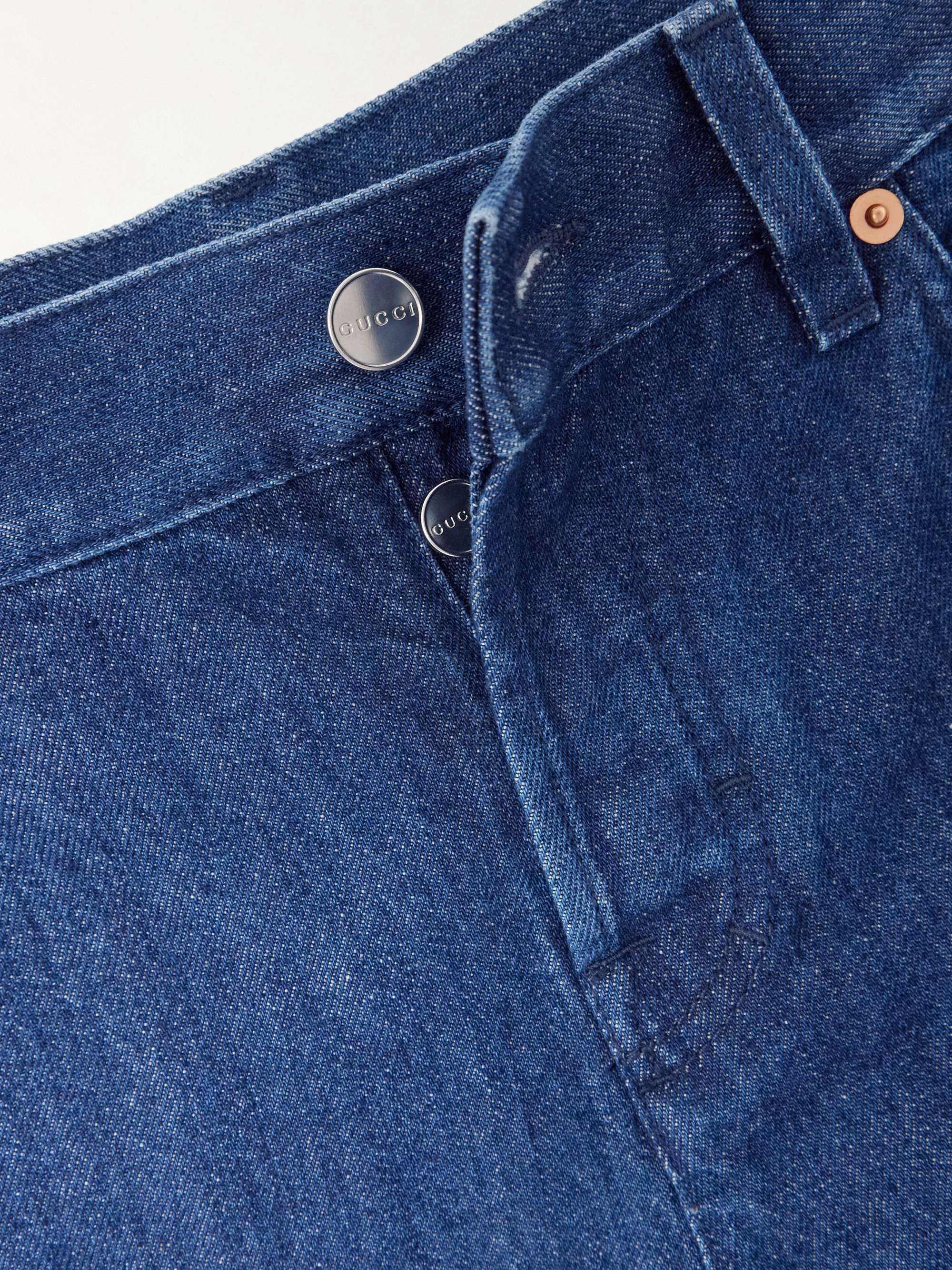 Cropped mid-rise straight-leg jeans view