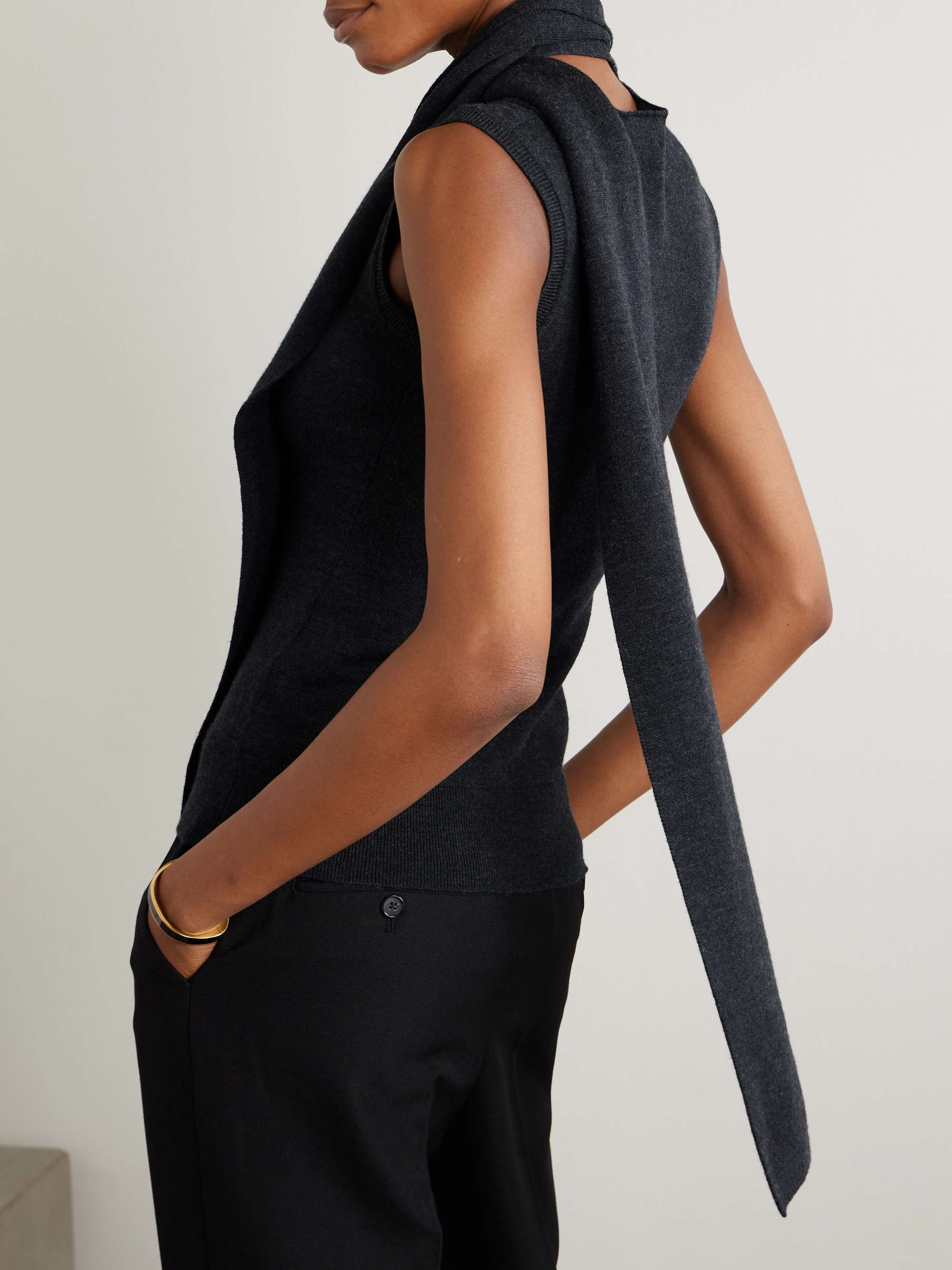 Draped recycled wool-blend sweater view