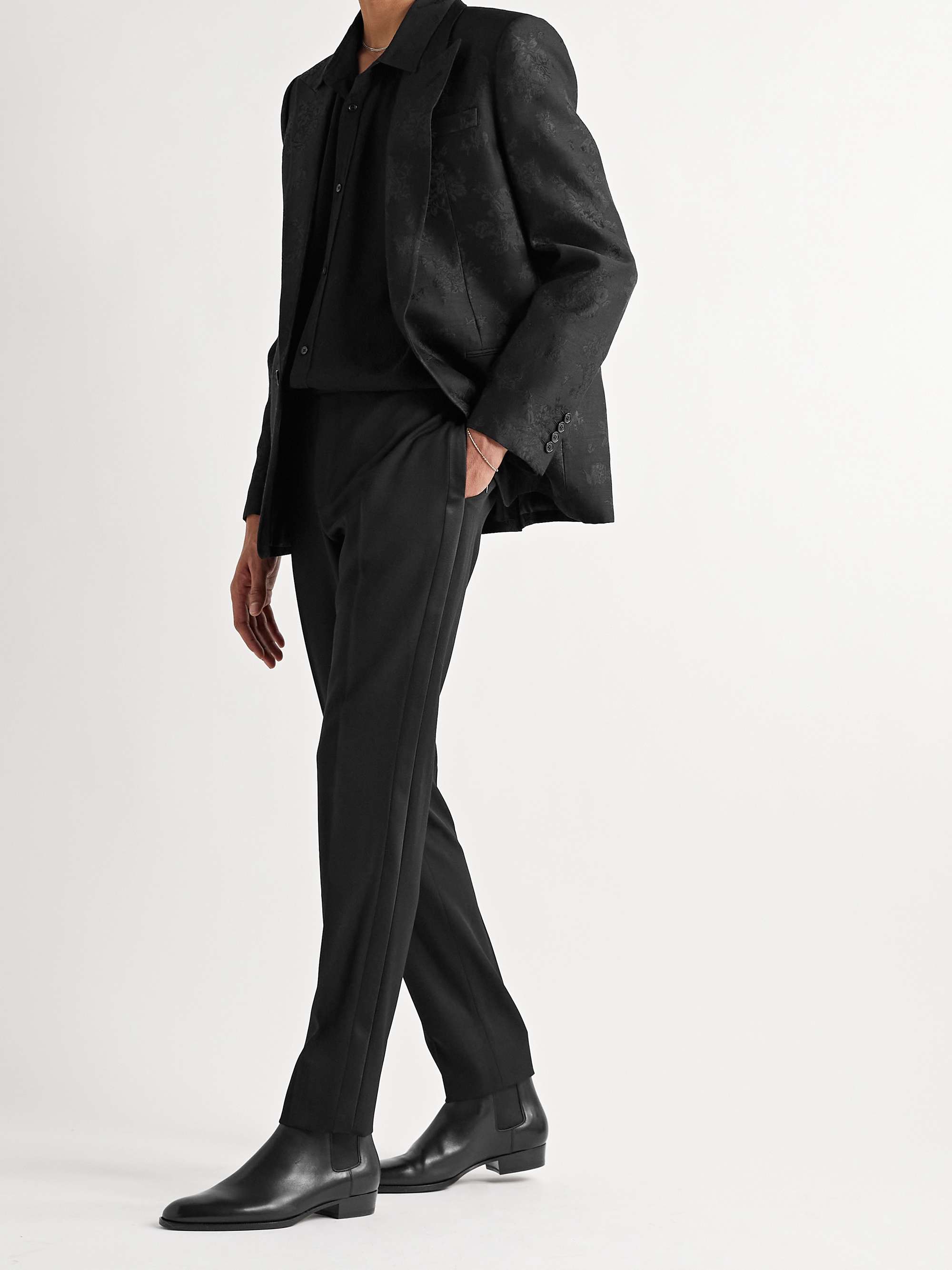 Slim-Fit Virgin Wool Grain de Poudre Trousers view