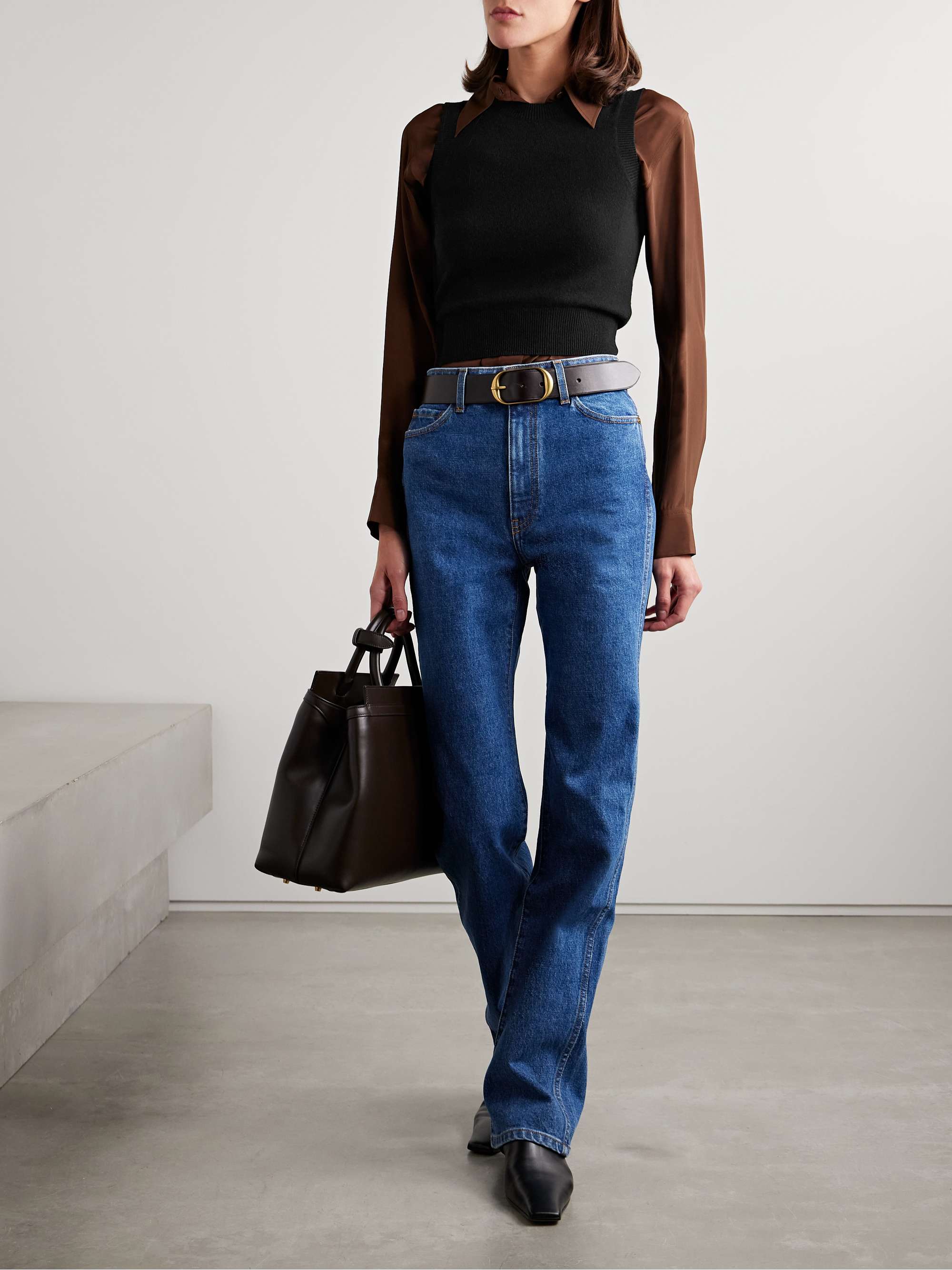 May cropped cashmere tank view
