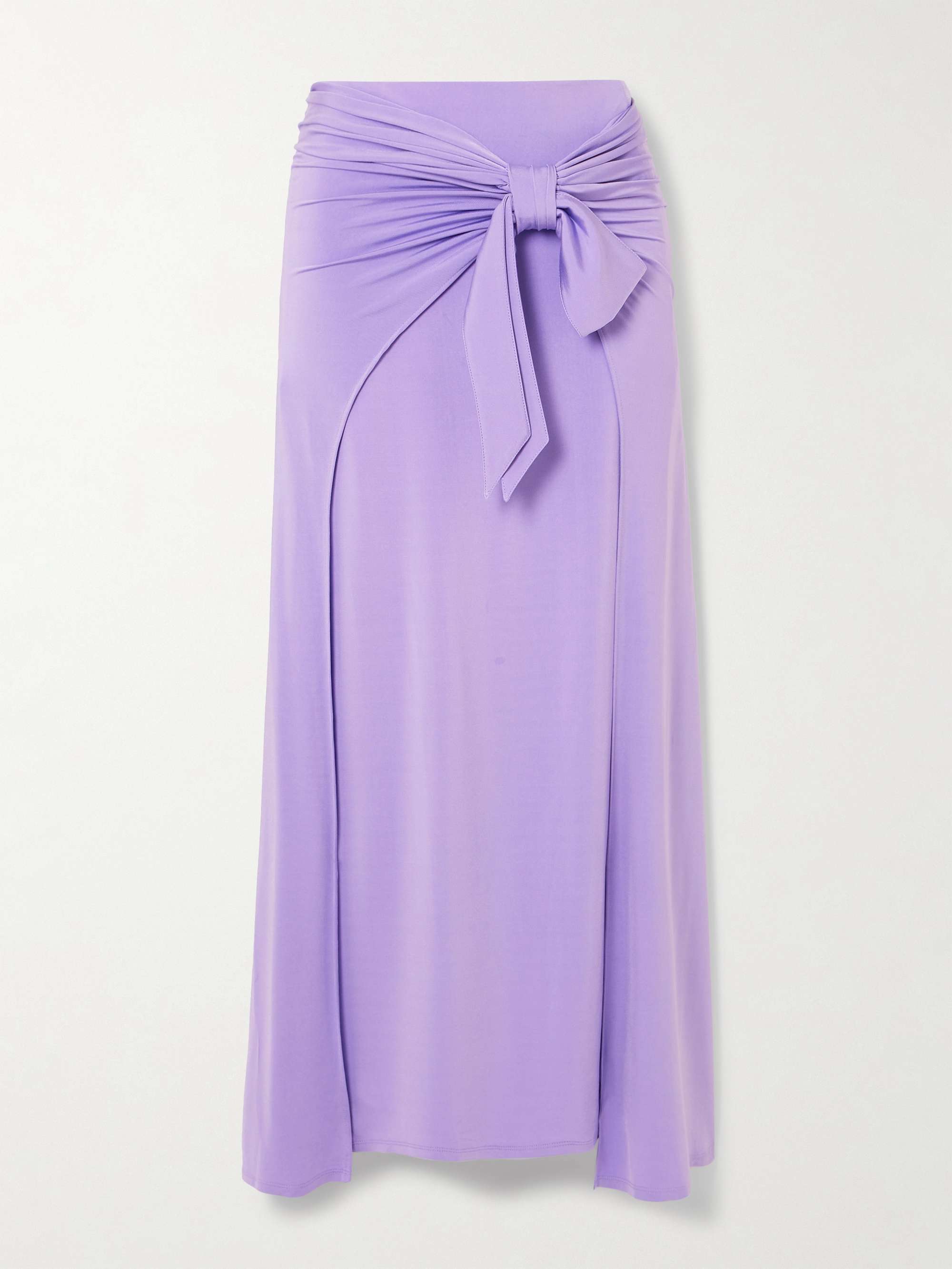 Knotted gathered stretch-jersey maxi skirt view