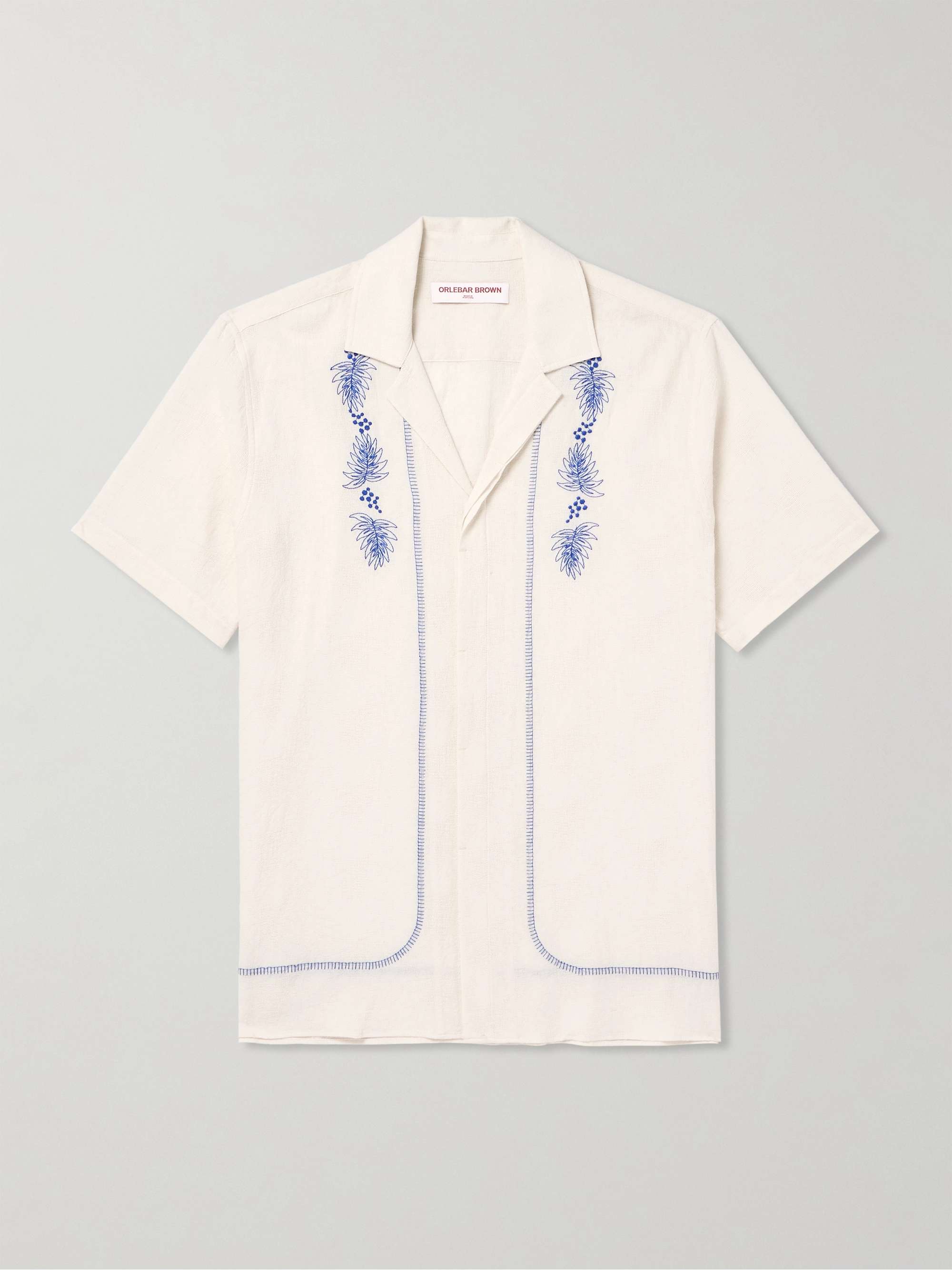 Maitan Anthinos Embroidered Cotton-Jacquard Shirt view