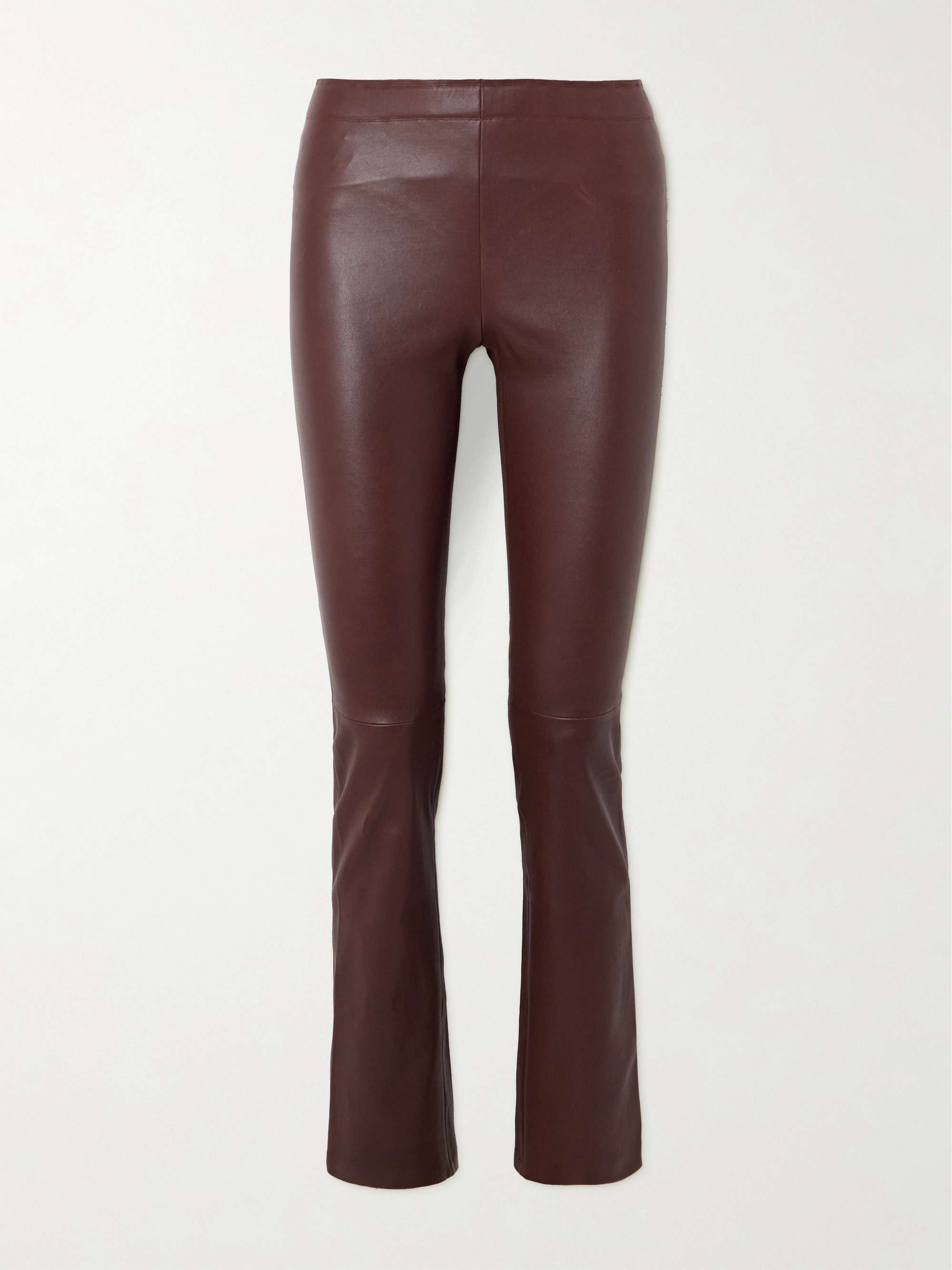 JP paneled leather flared pants view
