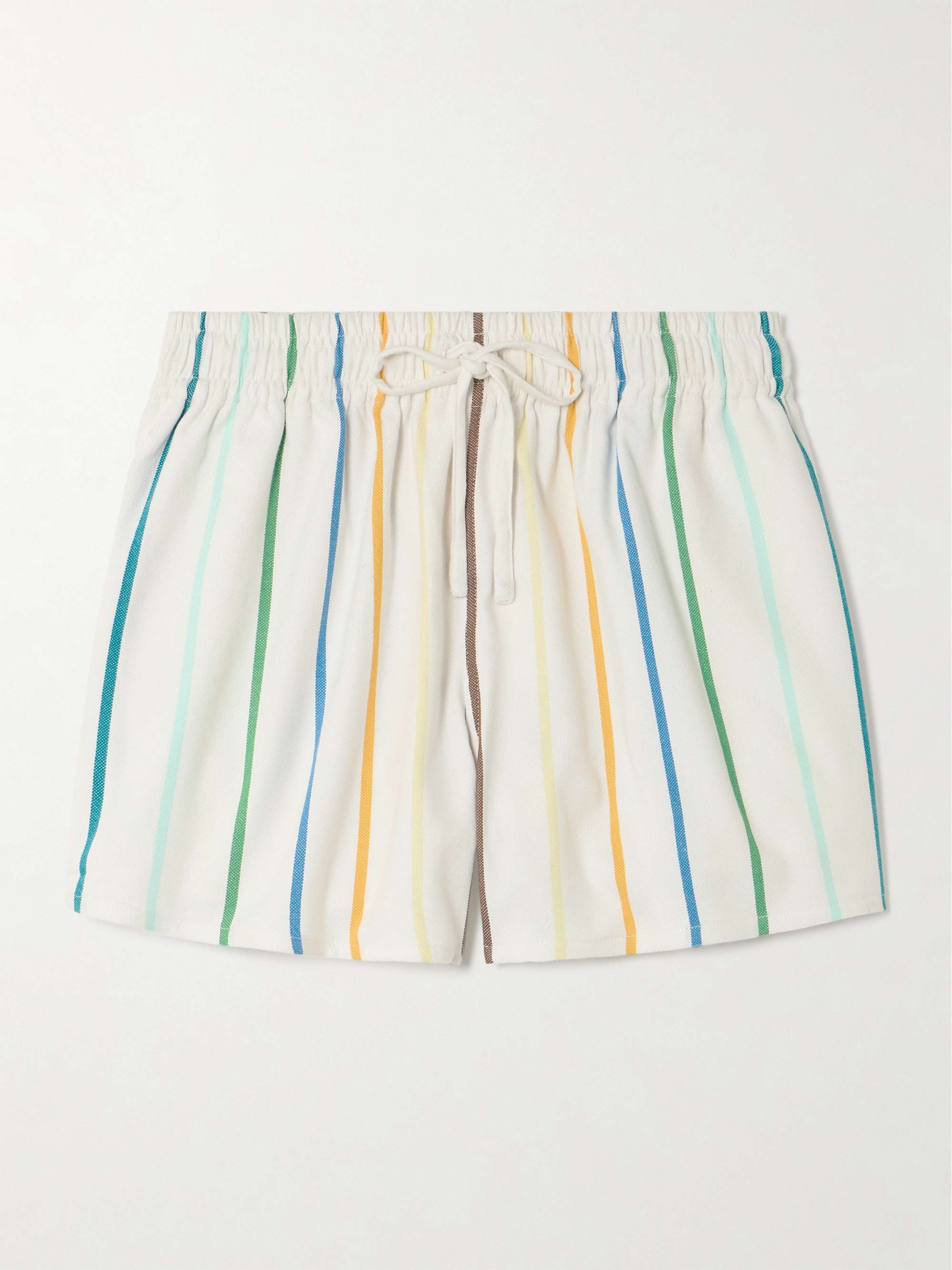 Striped cotton-blend shorts view