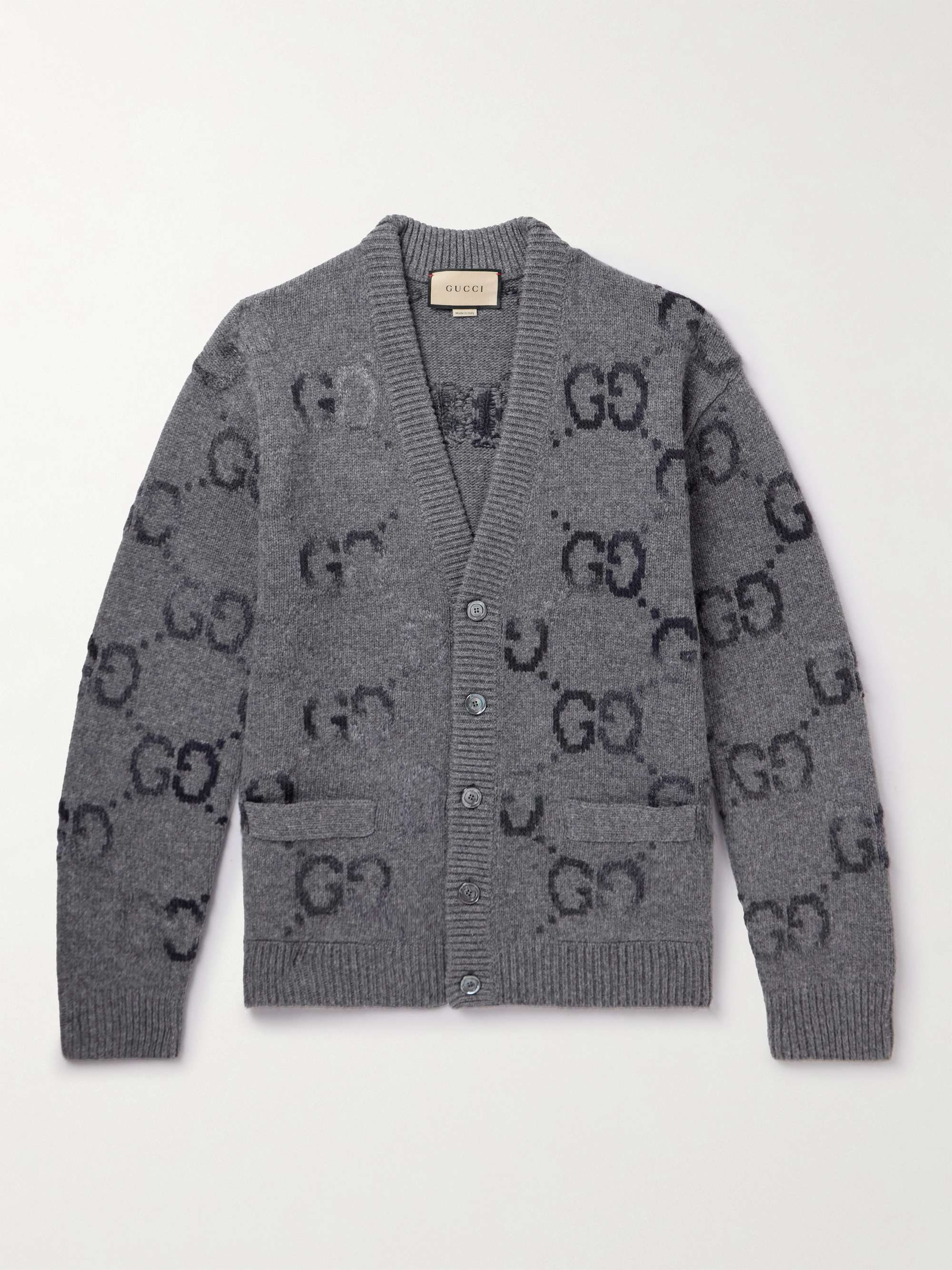 Logo-Jacquard Wool-Blend Cardigan view