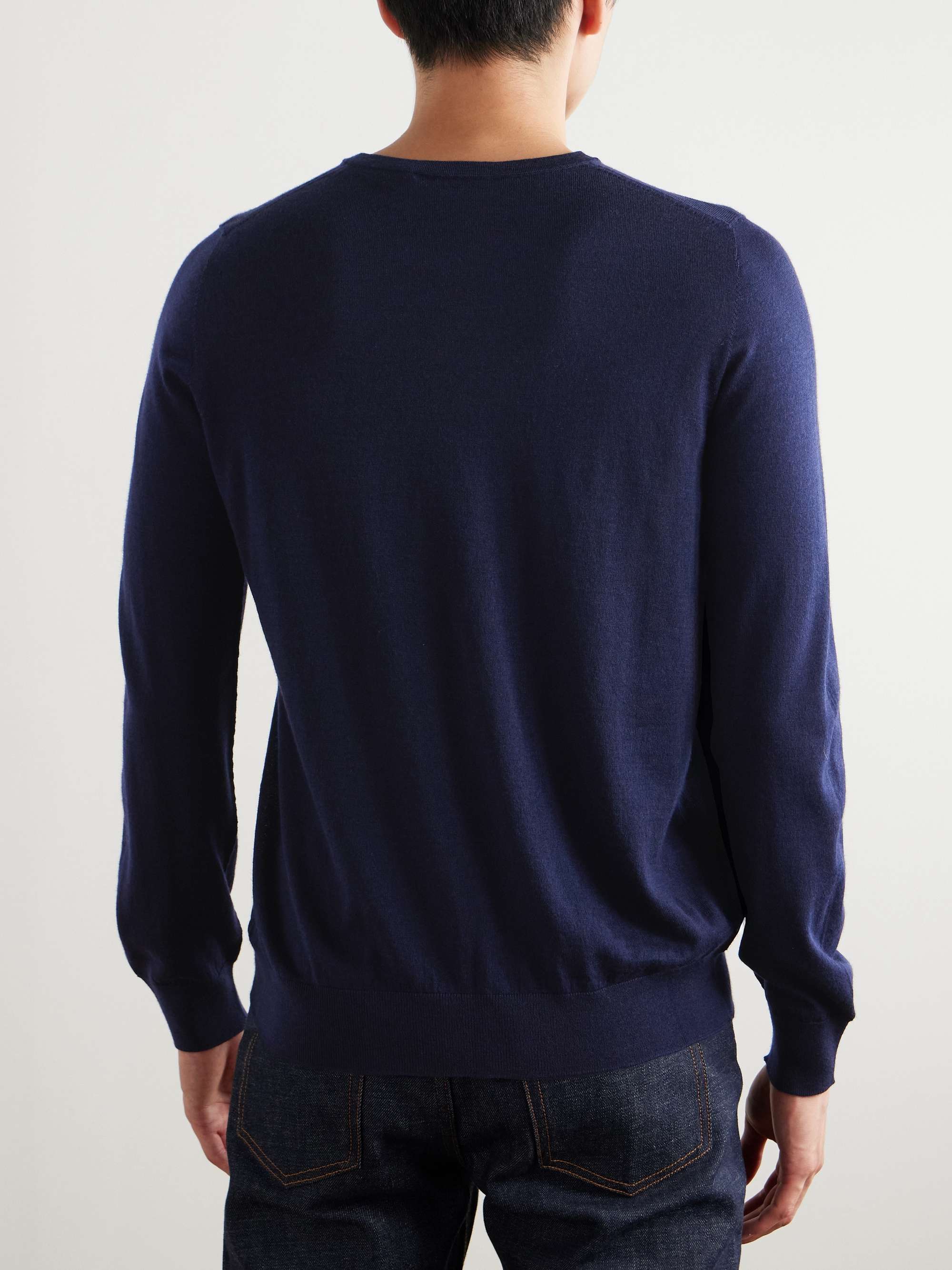 Logo-Embroidered Merino Wool Sweater view