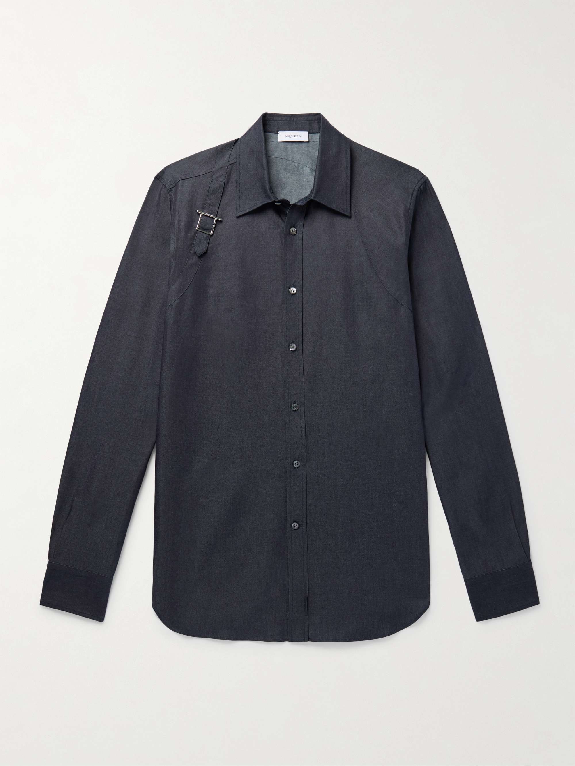 Buckle-Detailed Cotton and Lyocell-Blend Shirt view