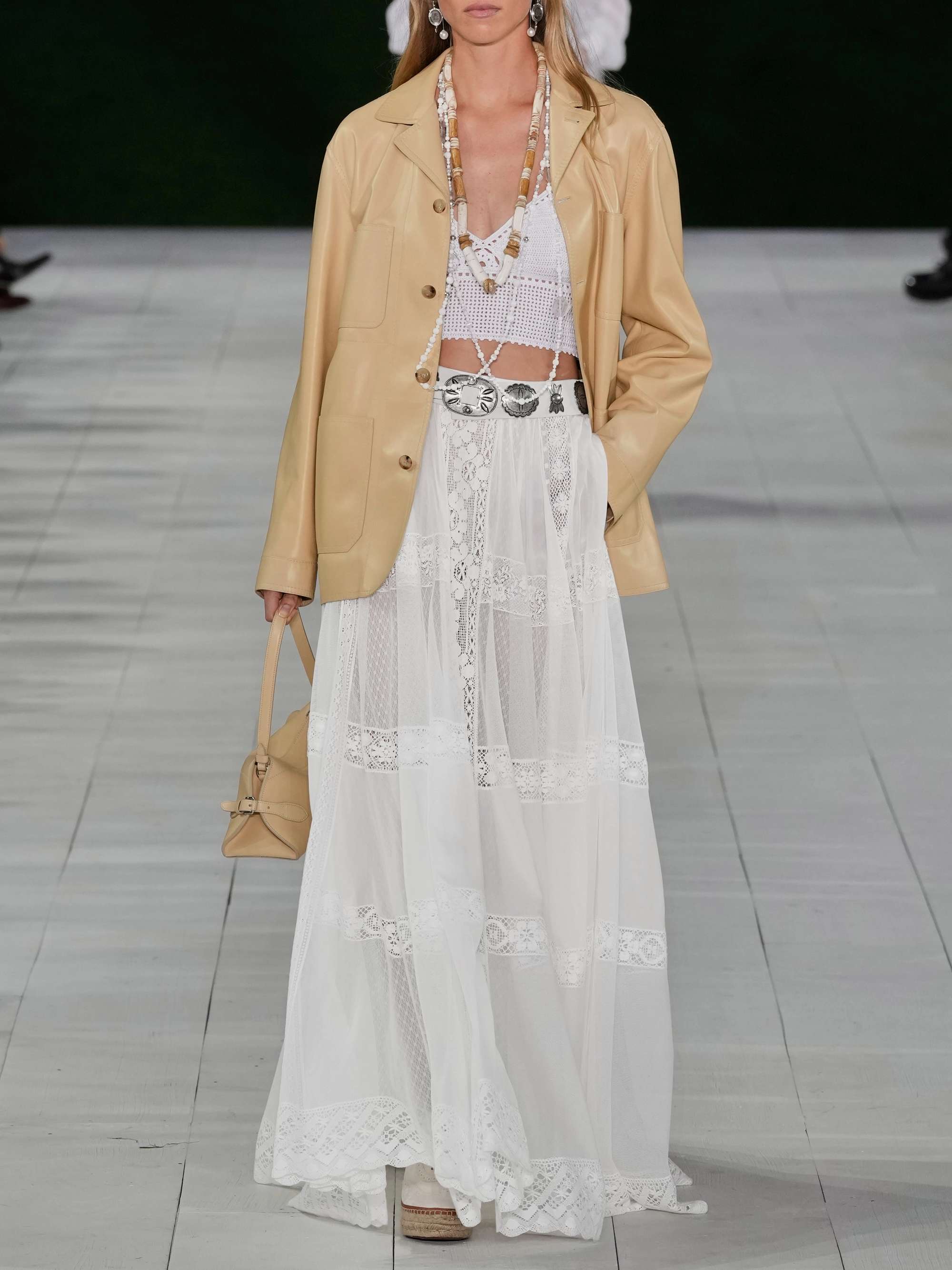 Malti lace-trimmed cotton and mulberry silk-blend voile and tulle maxi skirt view