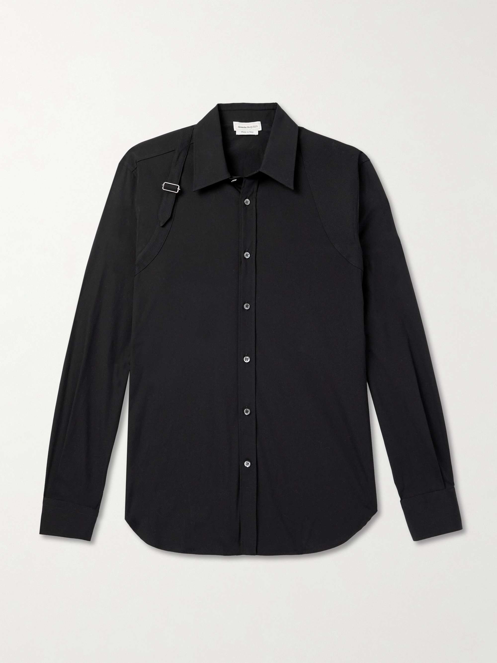 Slim-Fit Harness-Detailed Stretch-Cotton Shirt view