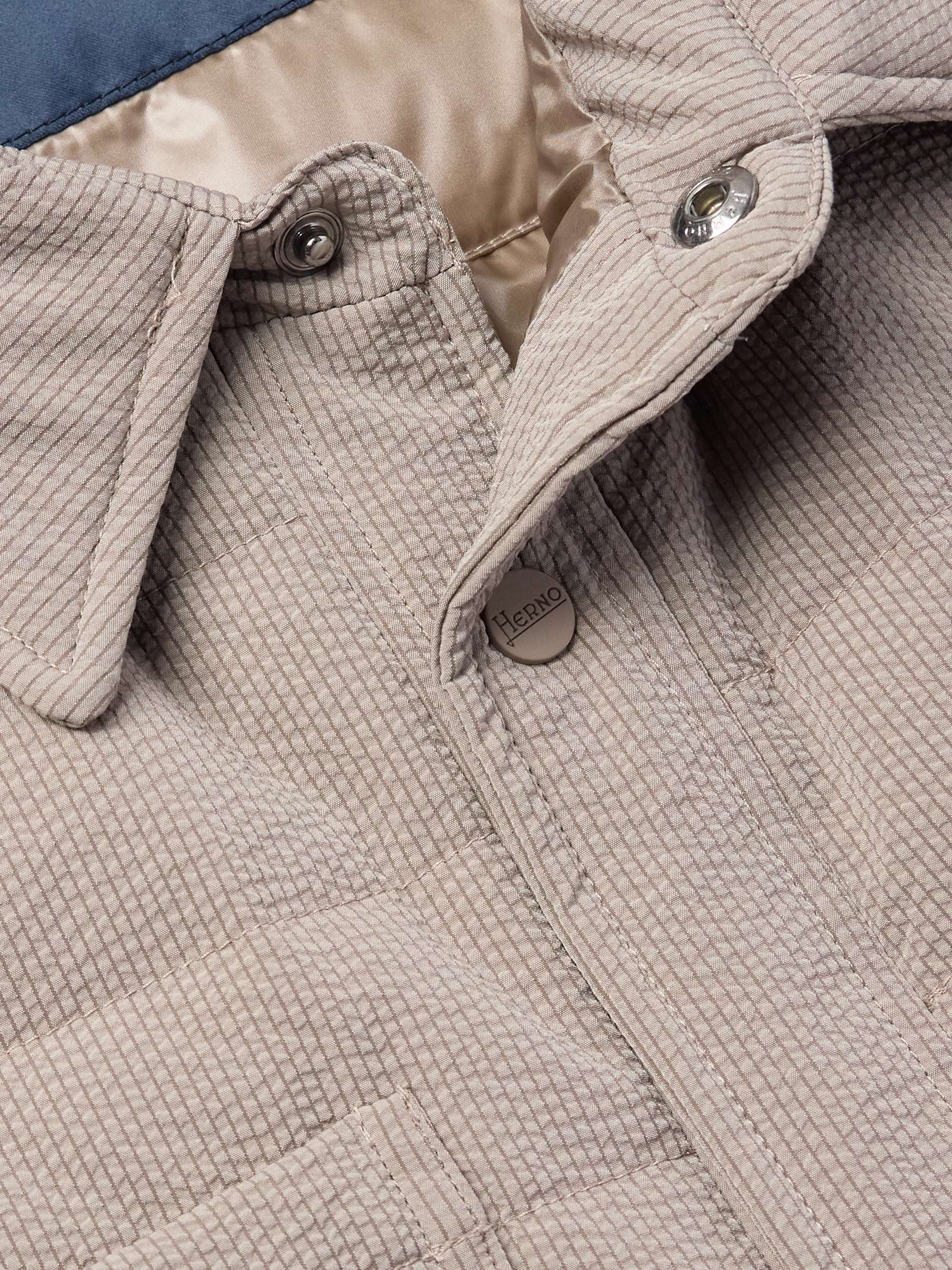 Quilted Striped Seersucker Down Jacket view