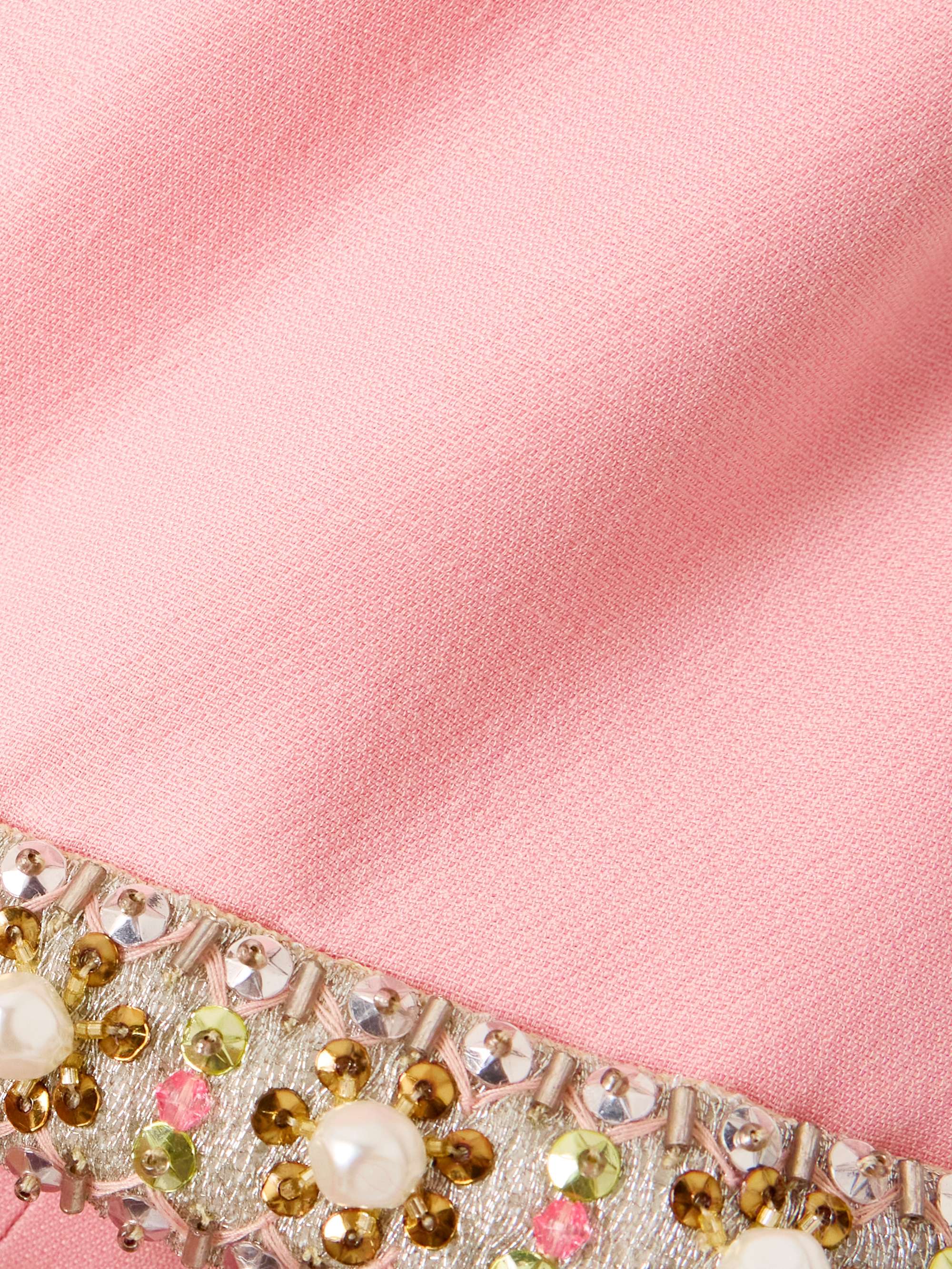 Embellished wool and silk-blend crepe mini dress view