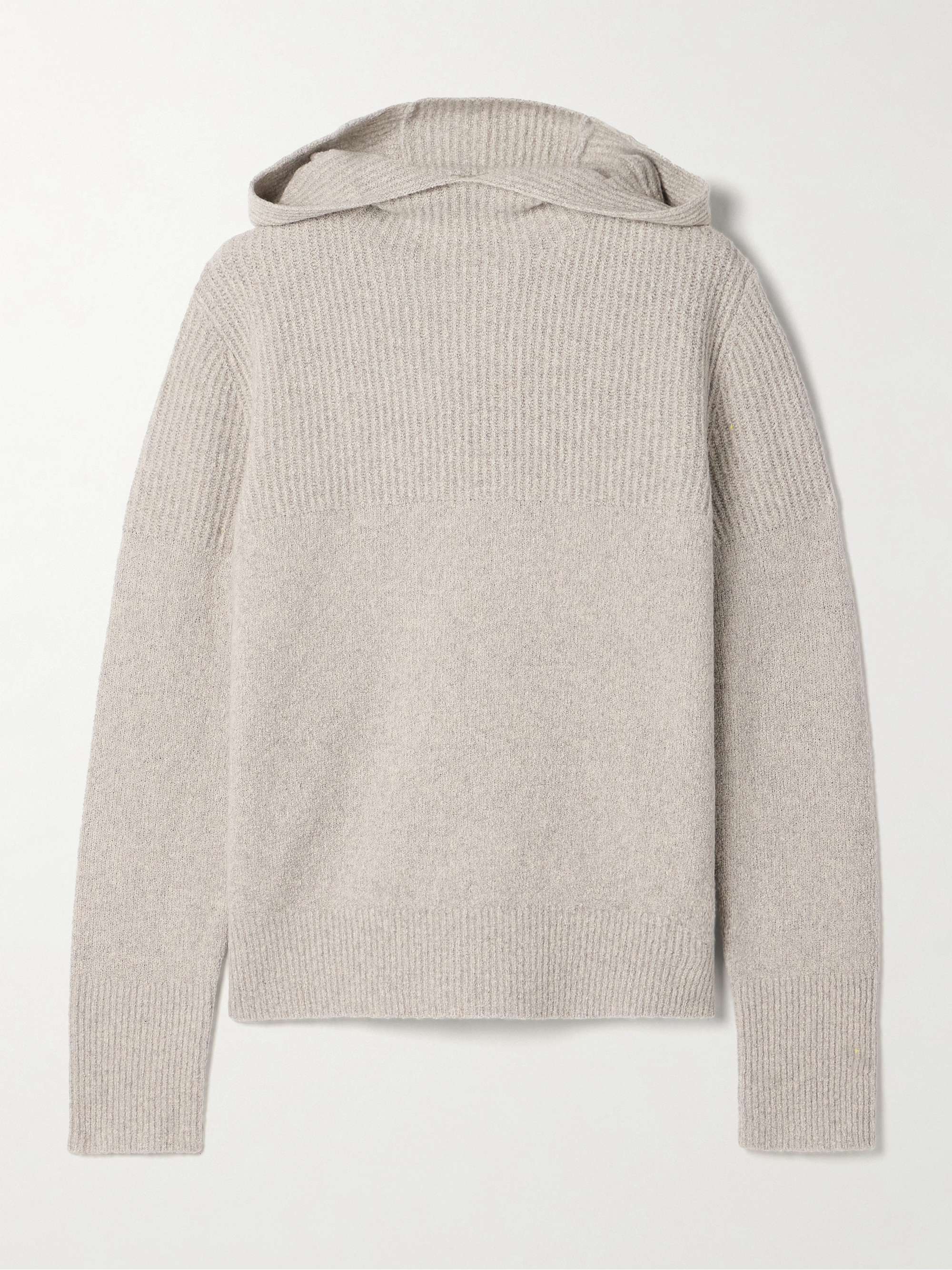 Greta ribbed cashmere-blend hoodie view