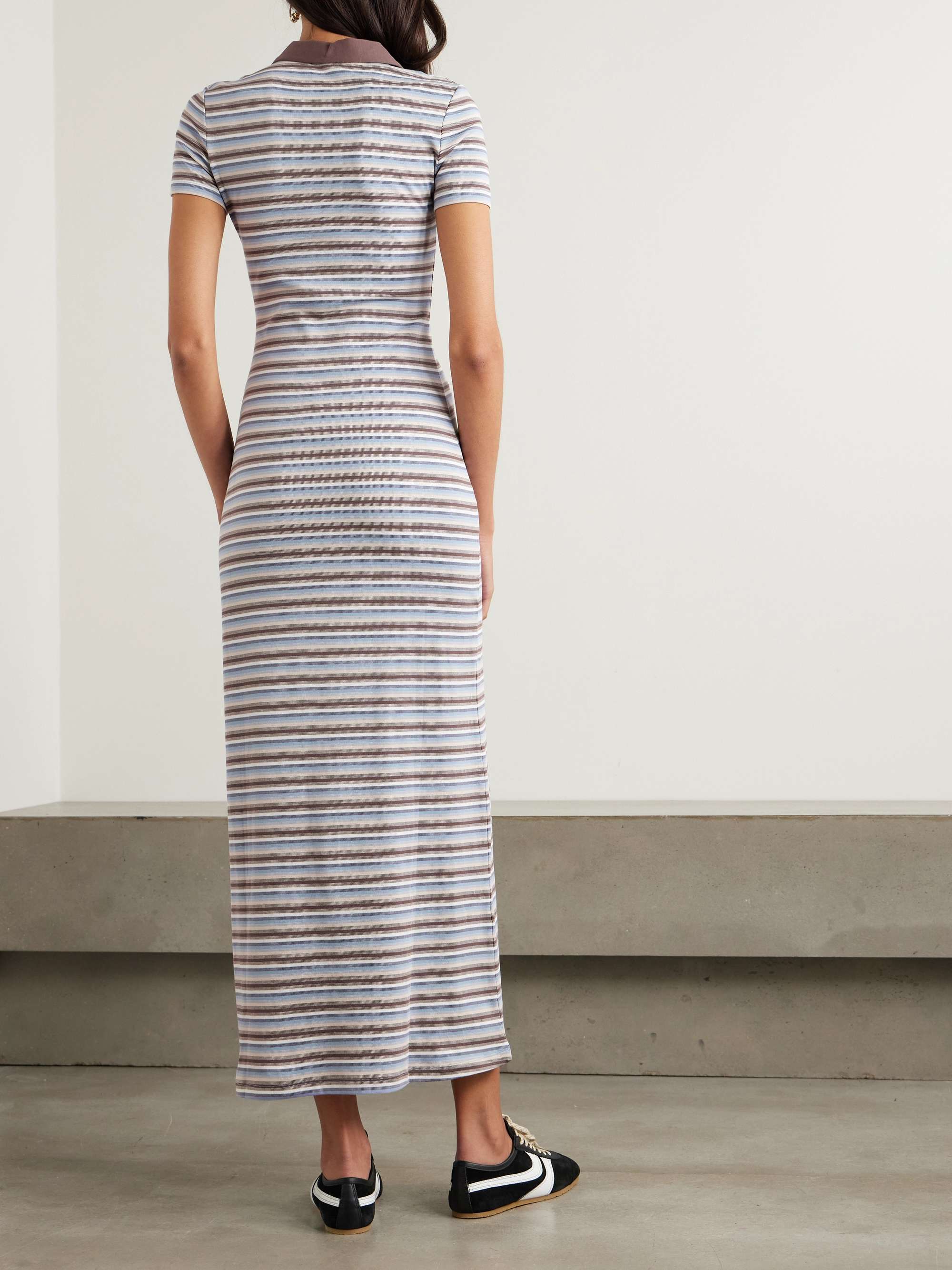 Tiesse striped cotton-jersey midi dress view