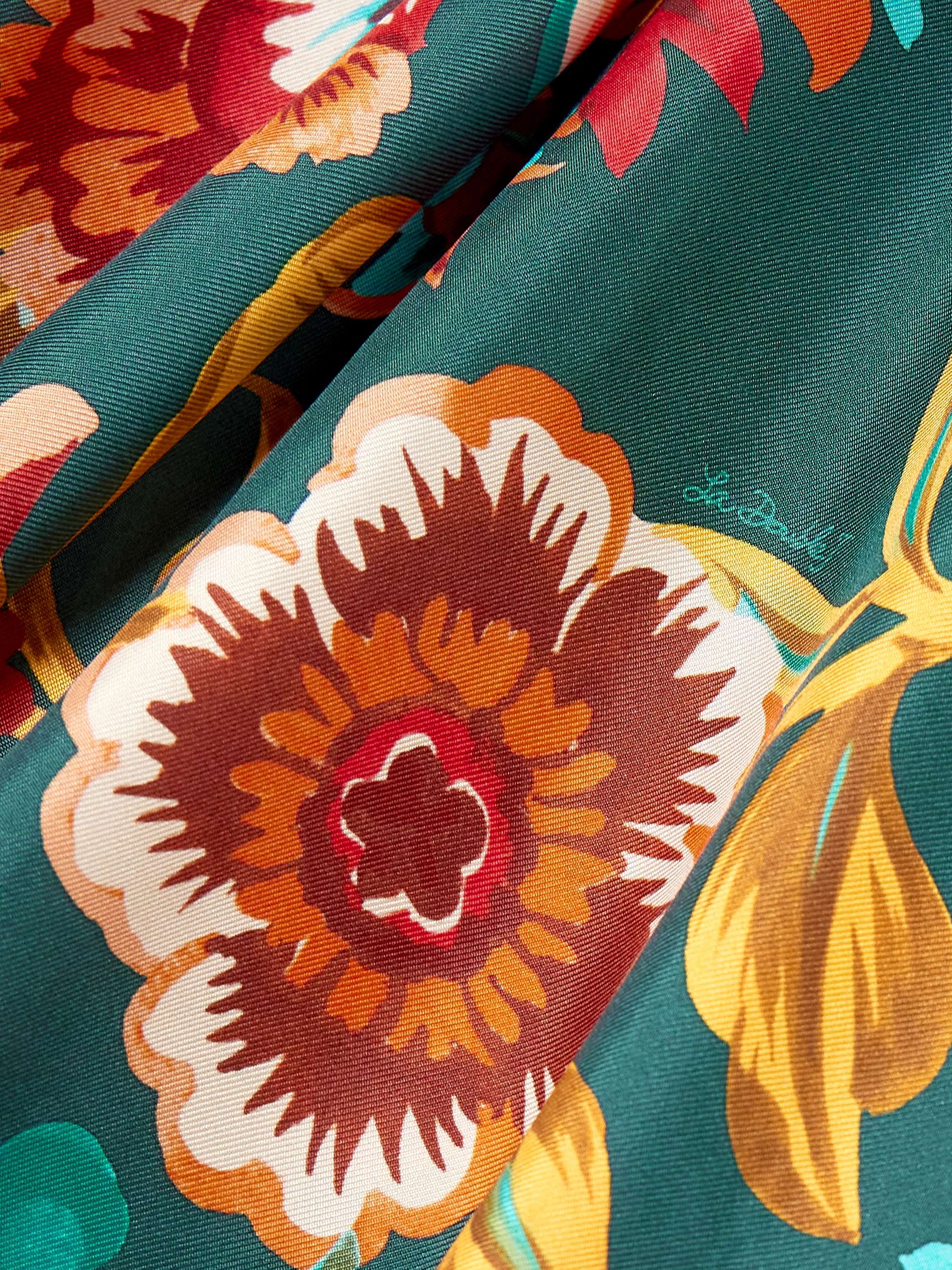 Magnifico belted floral-print silk-twill mini dress view